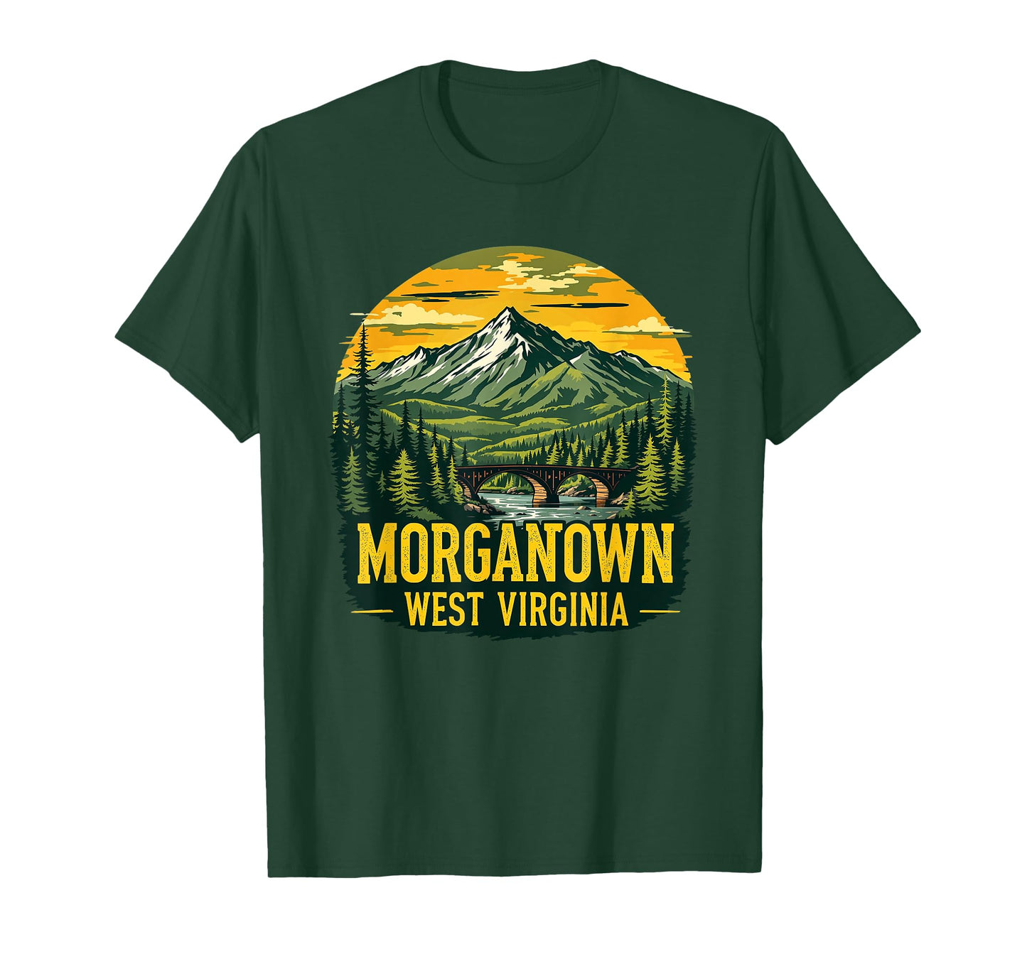 Morgantown Skyline Vintage Morgantown West Virginia Nature T-Shirt