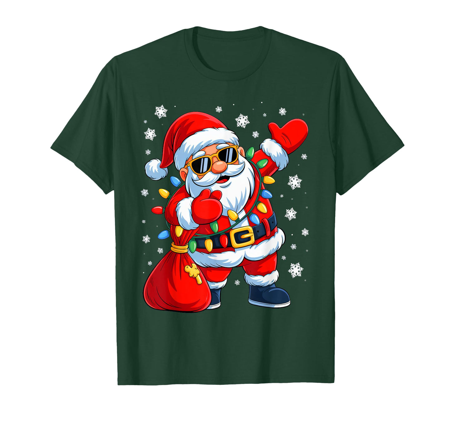 Dabbing Santa Christmas Boys Girls Kids Funny Xmas Squad T-Shirt