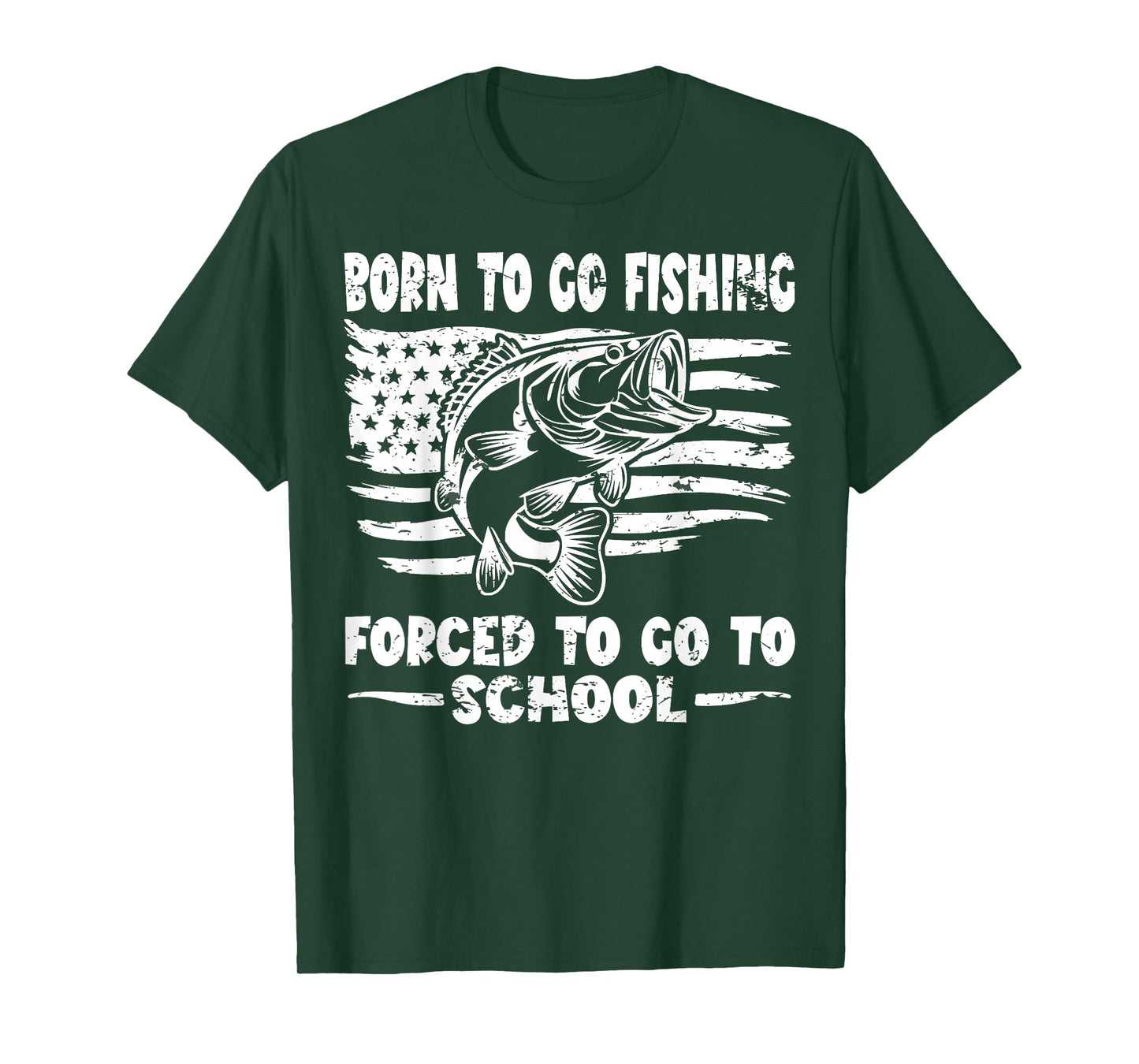 Born to Go Fishing Funny Bass Fish for Boys Kids Angler T-Shirt