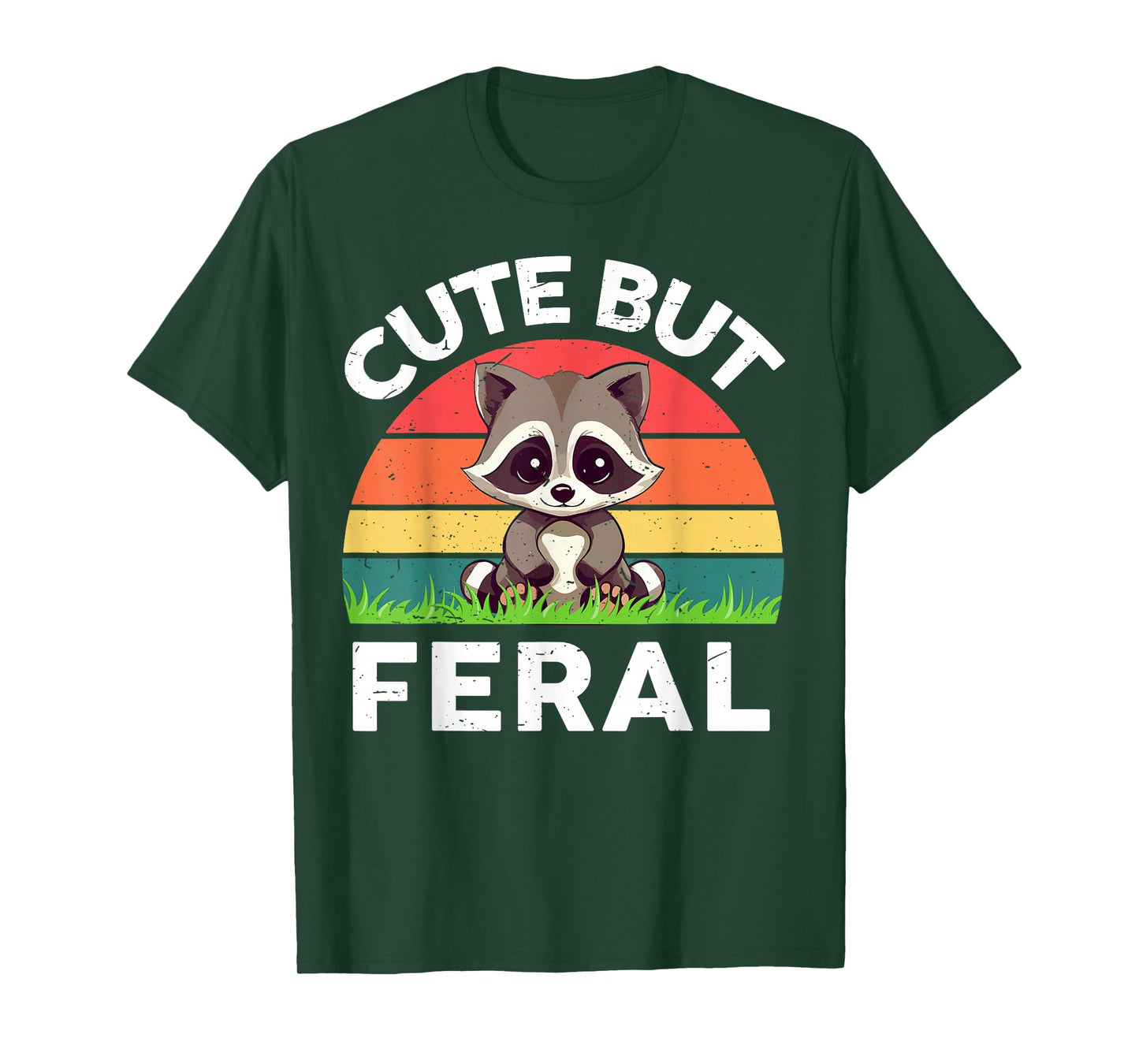 Cute But Feral Raccoon Toddler Boy Funny Raccoon Meme T-Shirt