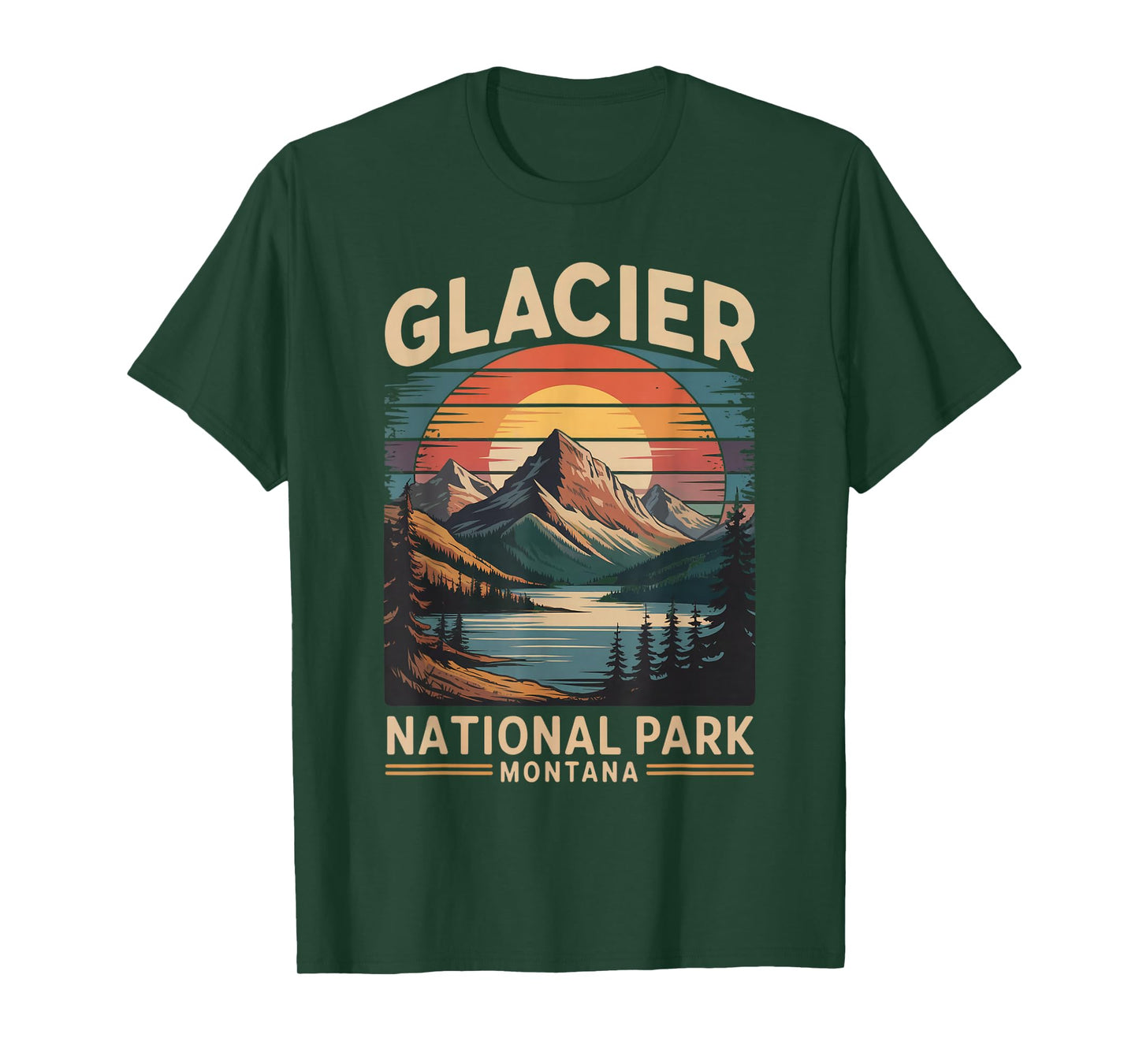 Glacier National Park Bear Vintage Montana Hiking Camping T-Shirt