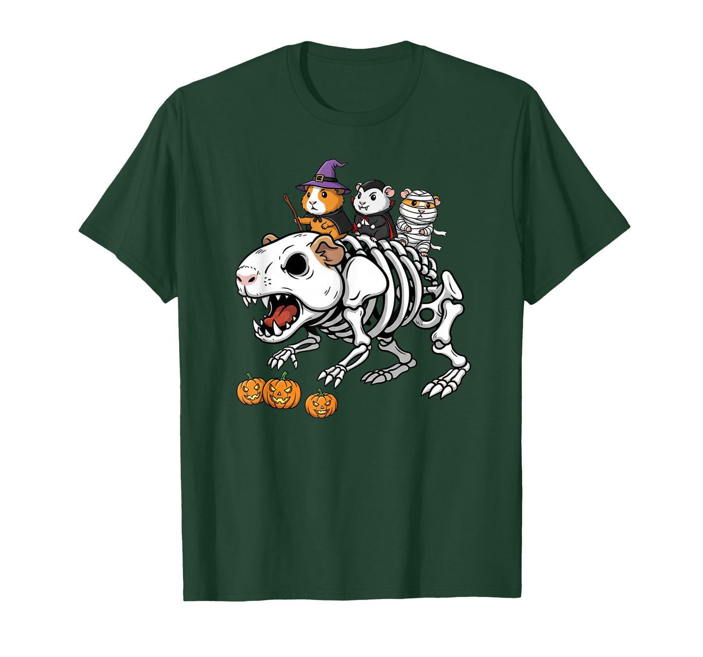 Guinea Pig Skeleton Mummy Witch Halloween Kids Mens Womens T-Shirt