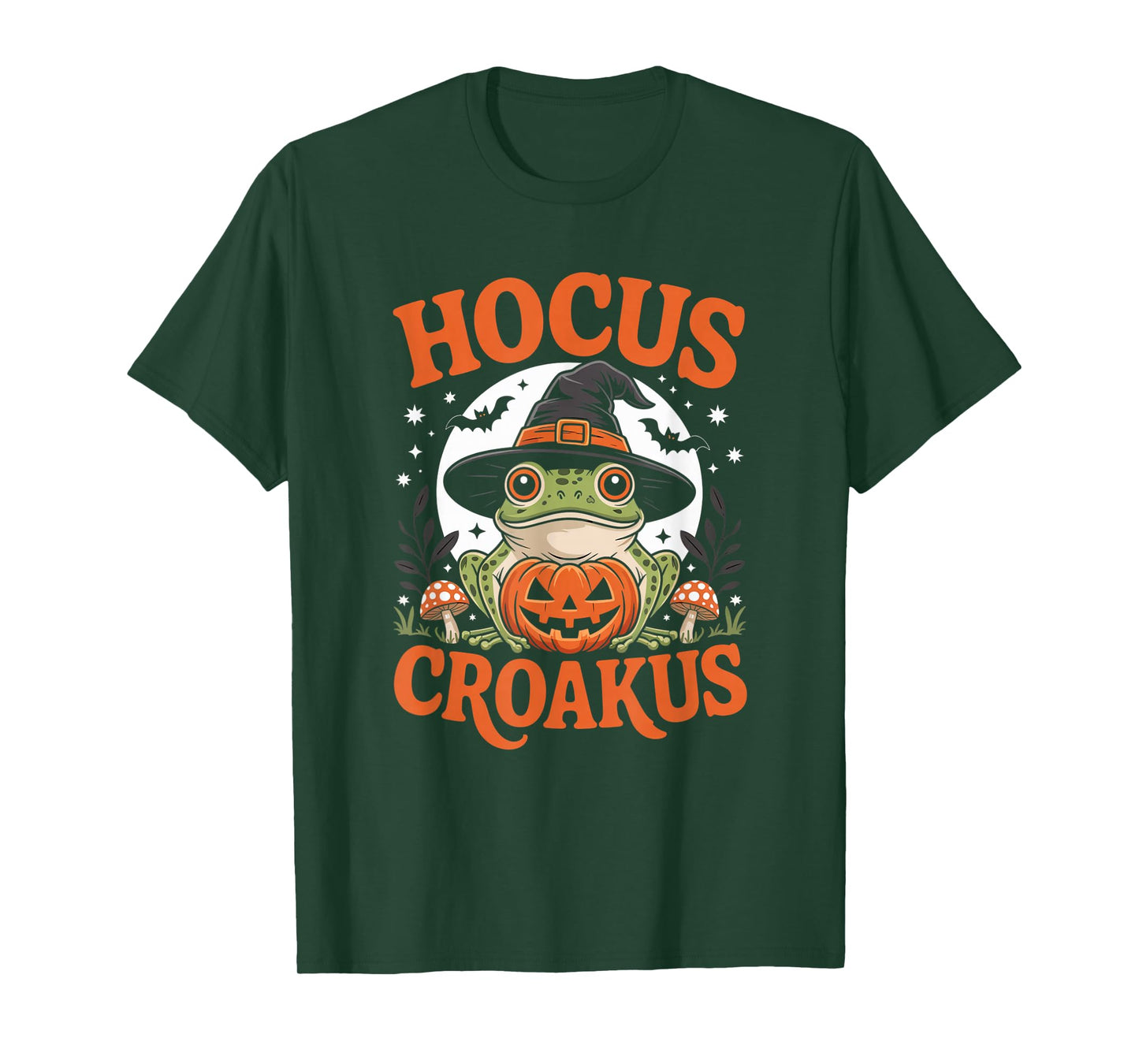 Halloween Frog Witch Pun Hocus Crocus Toad Lover Costume T-Shirt