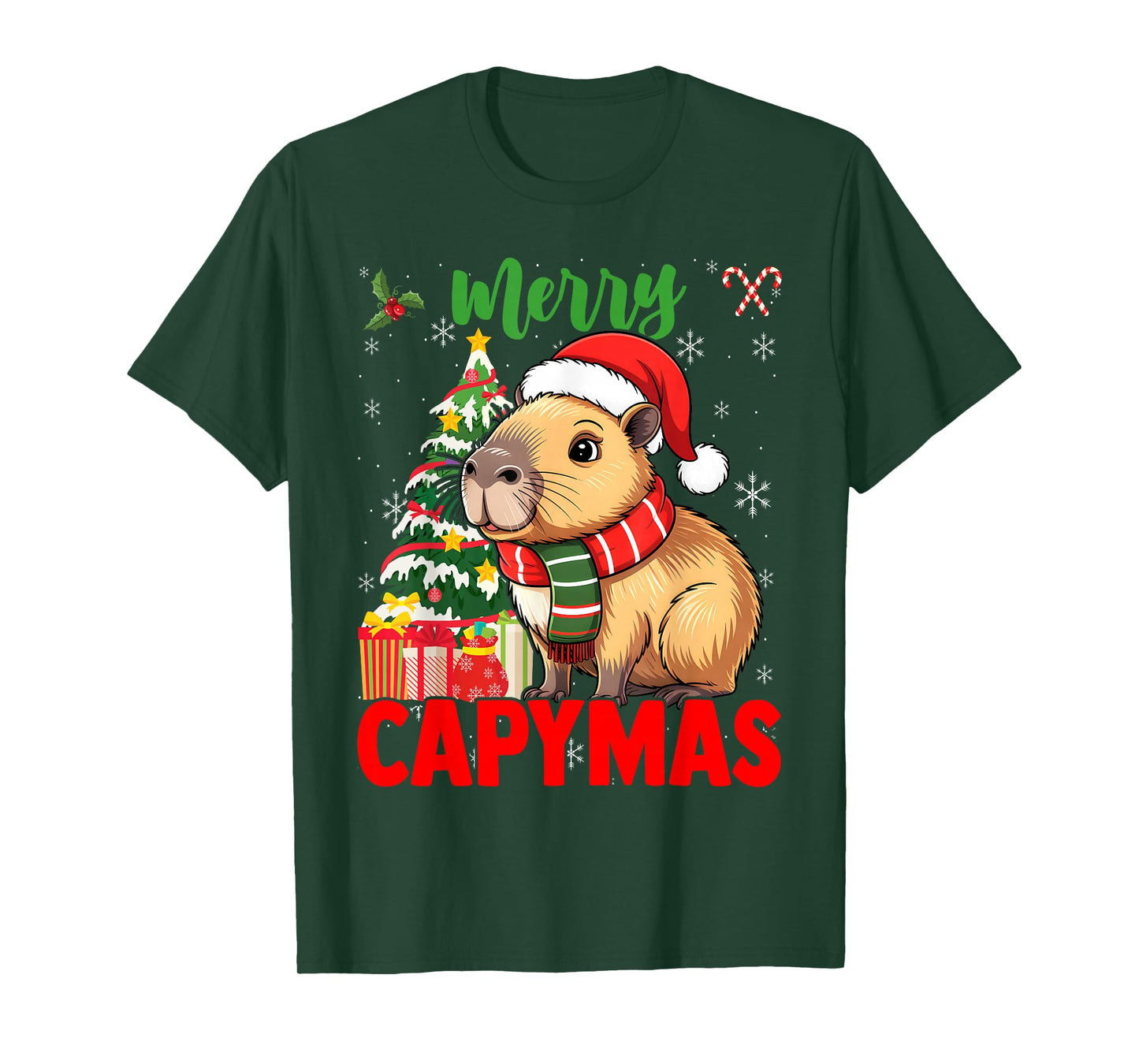 Capybara Christmas Holidays Funny Santa Merry Capymas T-Shirt