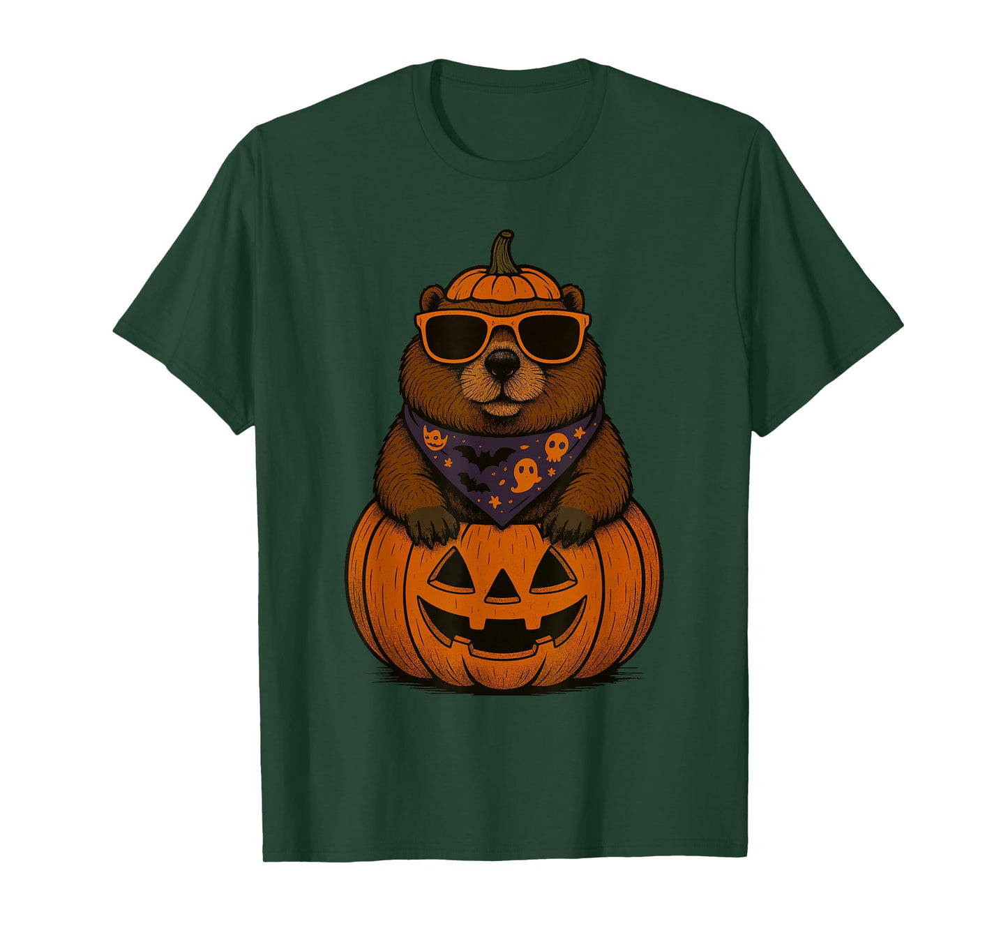 Spooky Groundhog Pumpkin Halloween T-Shirt