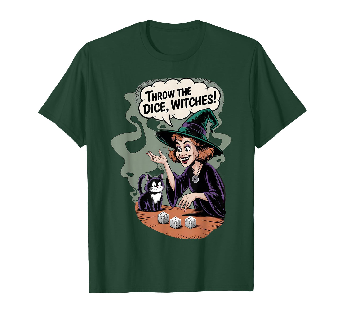 Throw The Dice Witches for Women Bunco Halloween Party T-Shirt