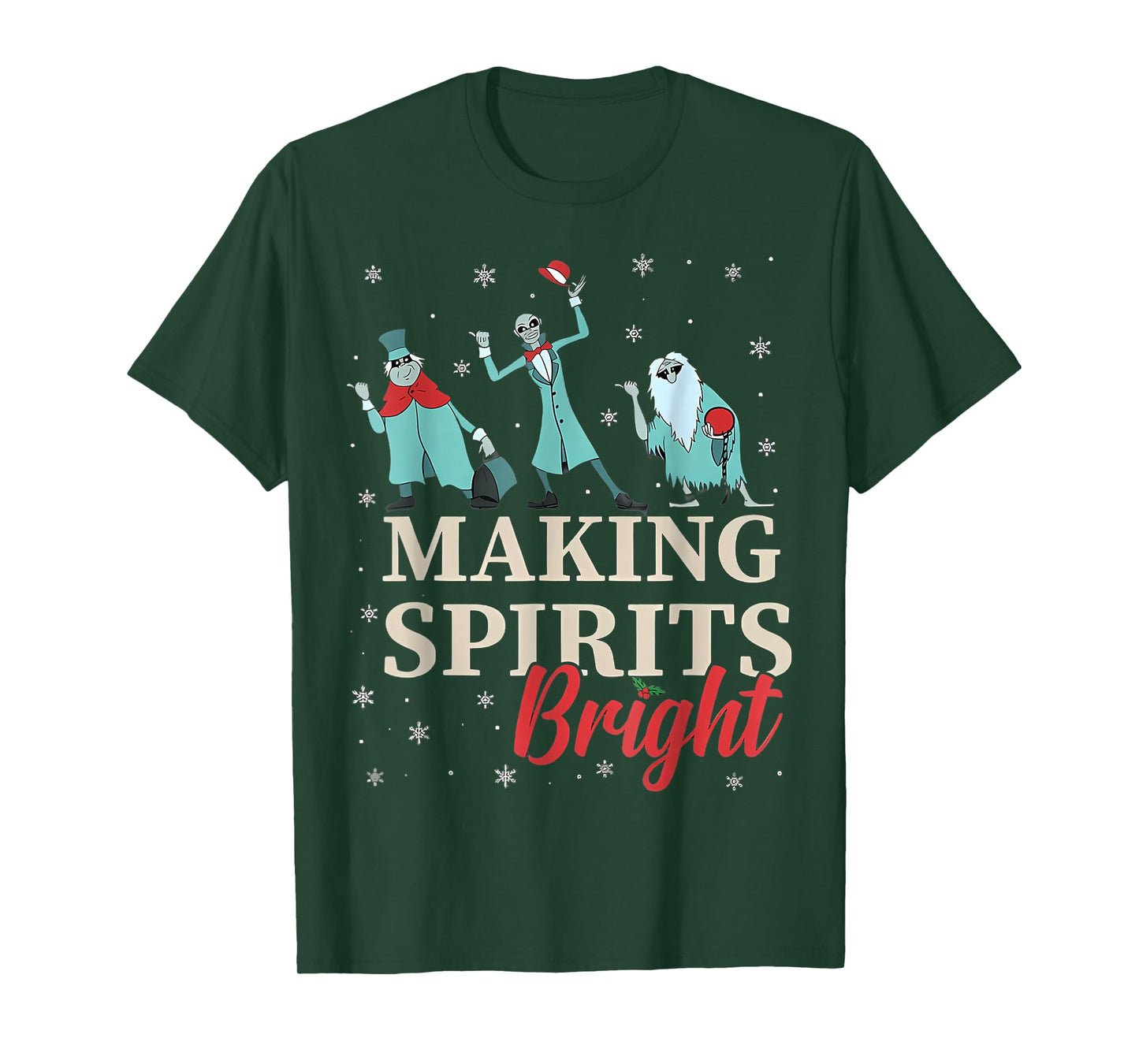 Making Sits Bright Christmas Haunted Ghosts T-Shirt