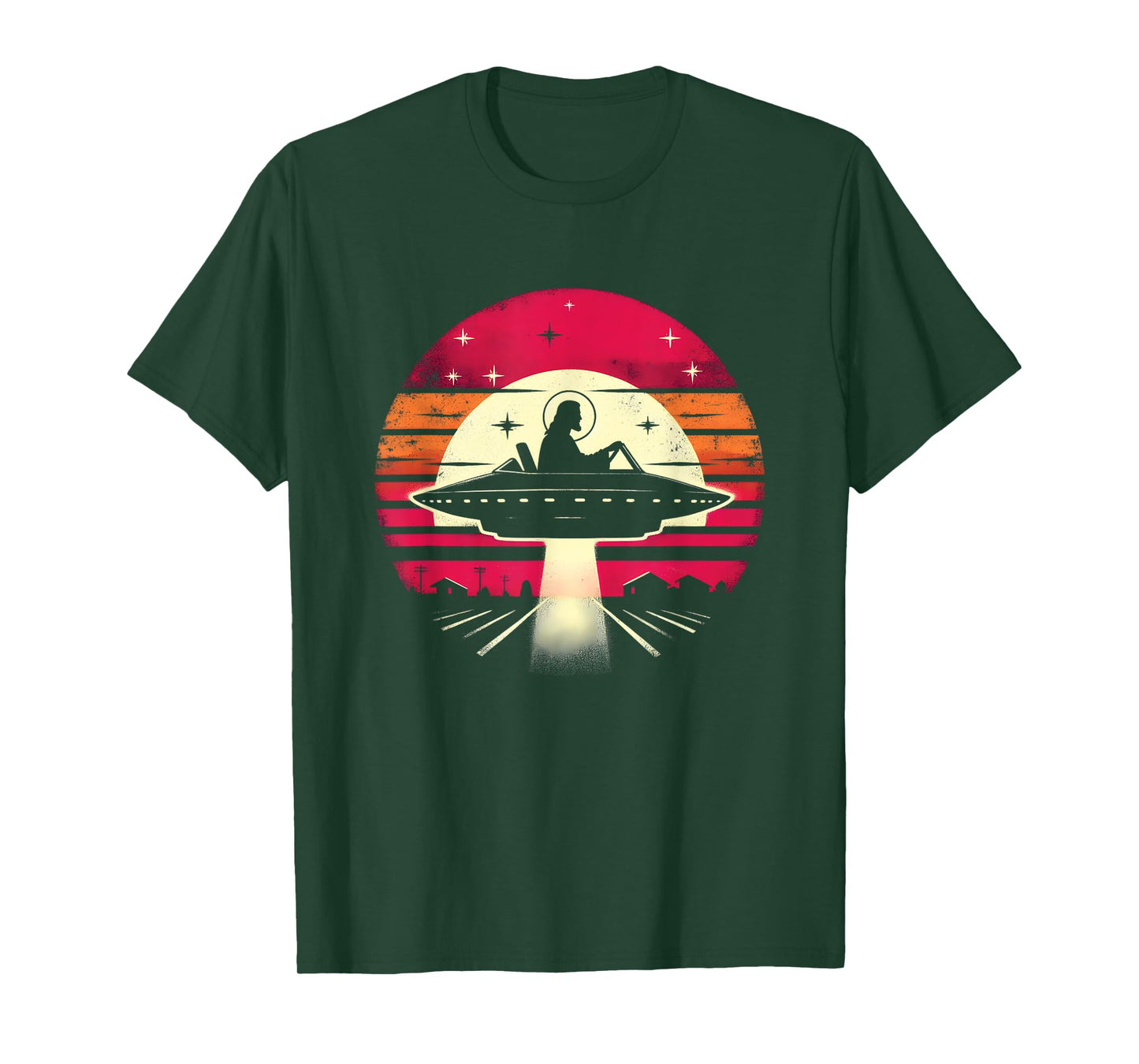 Jesus UFO Pilot - Funny Christian Religious Alien Lover T-Shirt