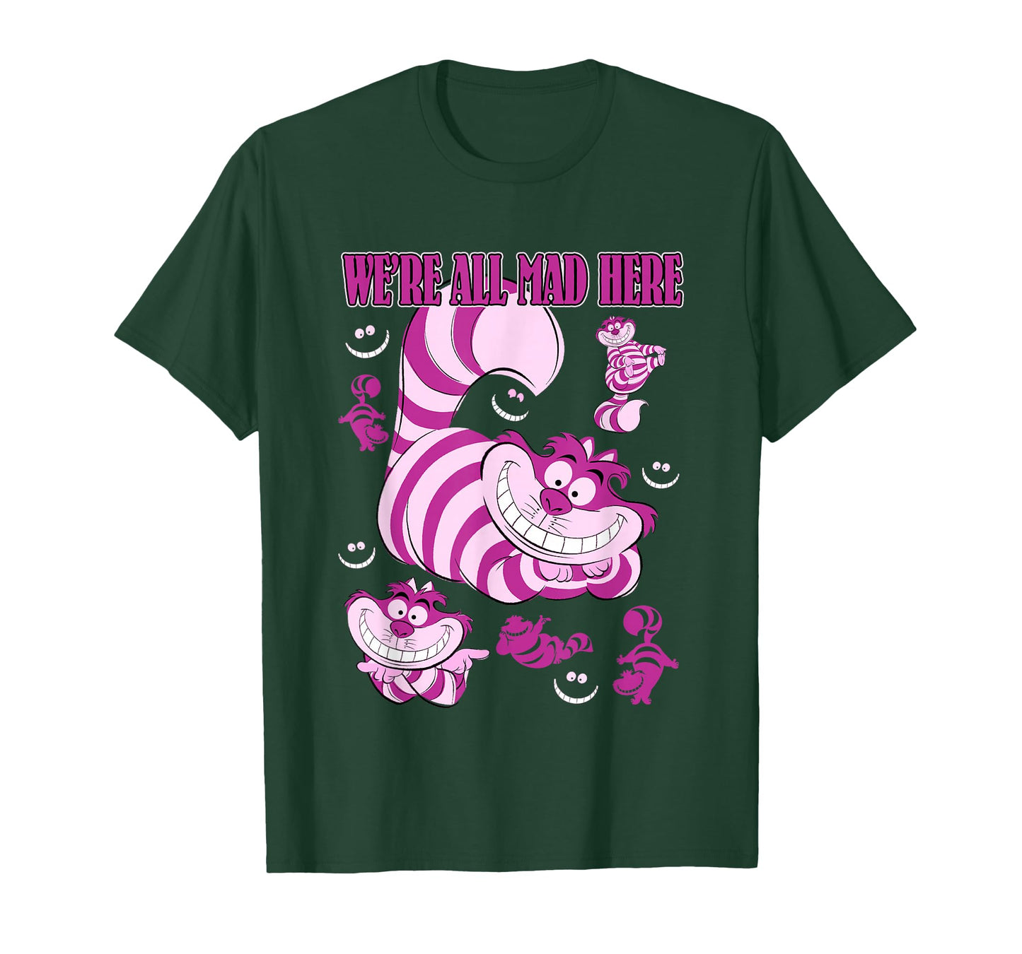 Disney Alice In Wonderland Cheshire Cat We're All Mad Here T-Shirt
