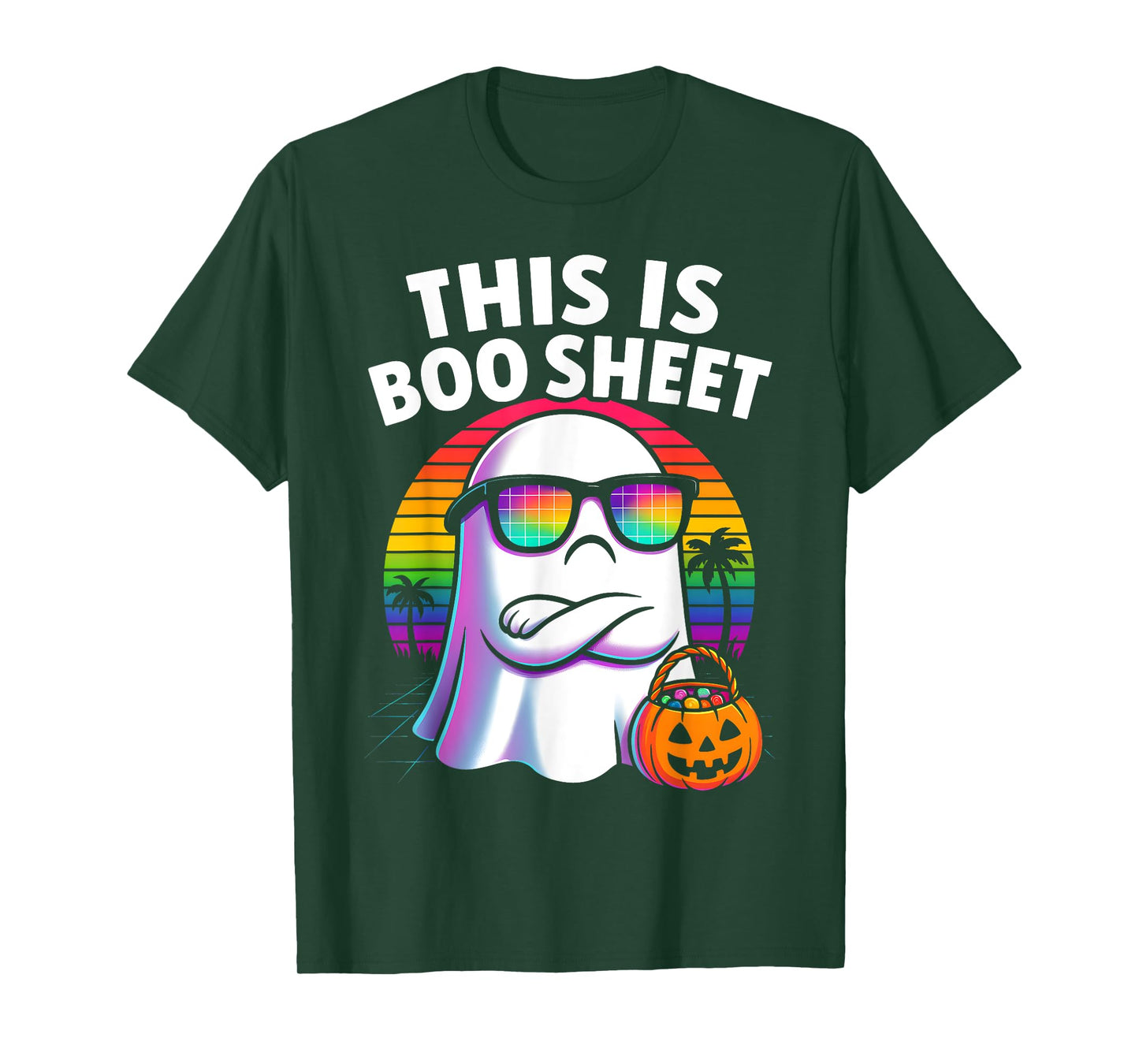 Retro This is Boo Sheet Halloween Ghost Funny Men Women Kid T-Shirt