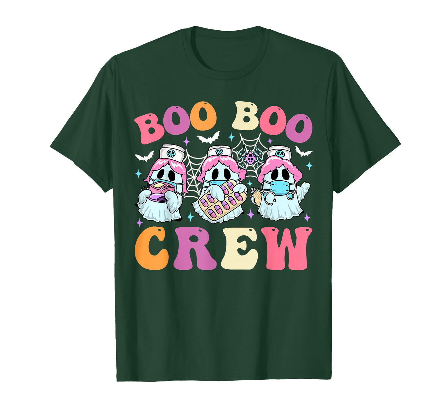 Funny Boo-Boo Crew Halloween Costume Nurse Spooky Ghost Mom T-Shirt