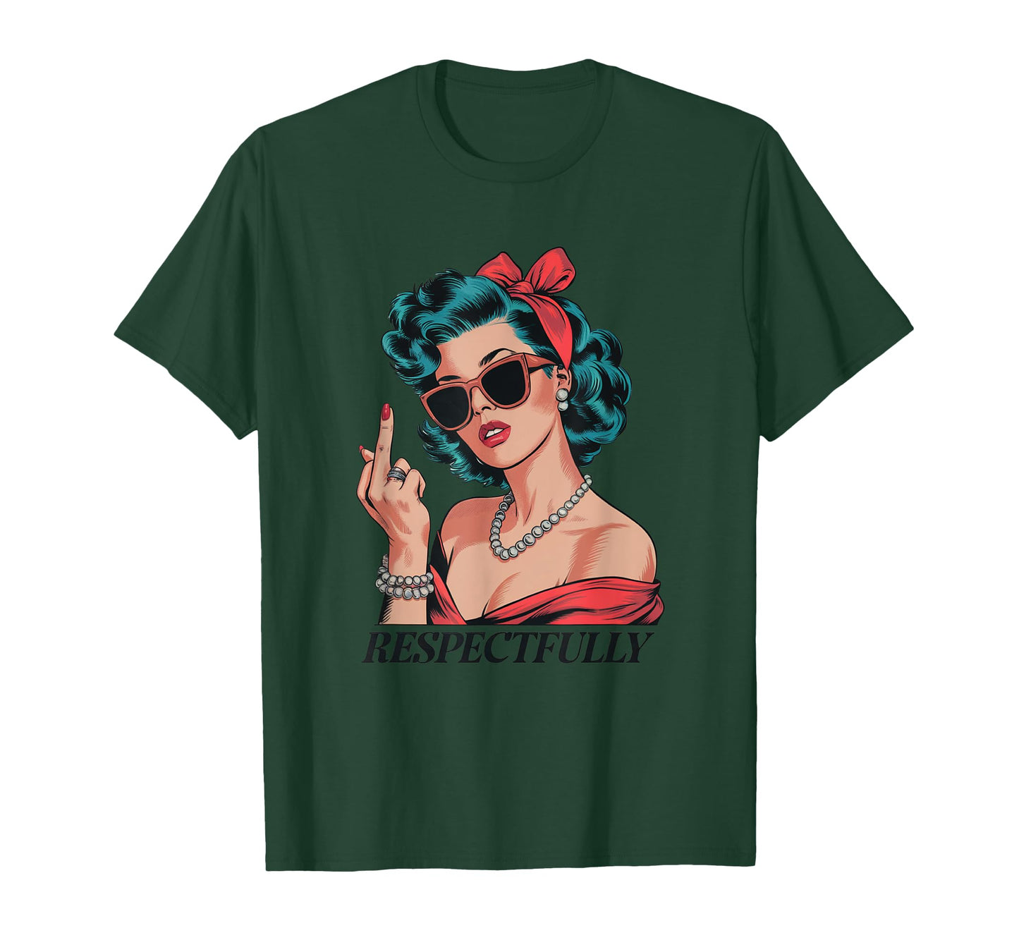 Pinup Girl Saying No Retro Sass Funny Attitude Design T-Shirt