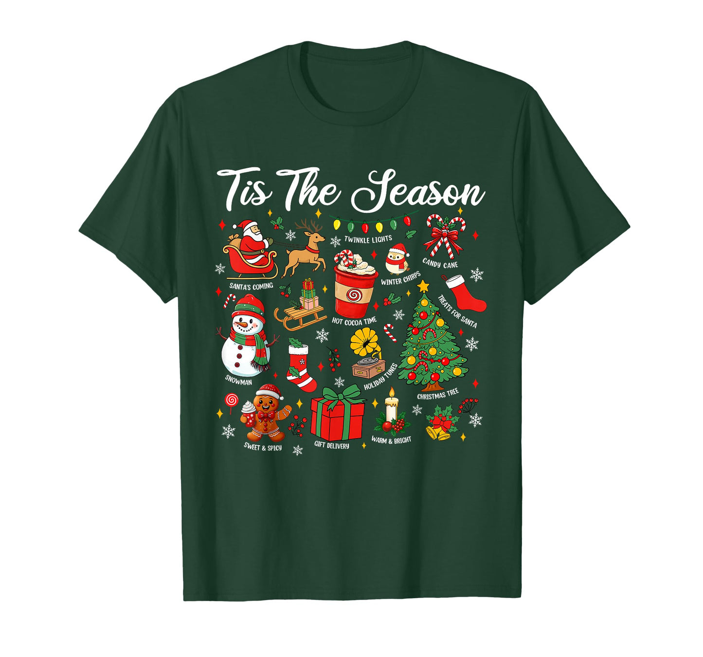 Retro Christmas Tis The Season Christmas Tree Santa Claus T-Shirt