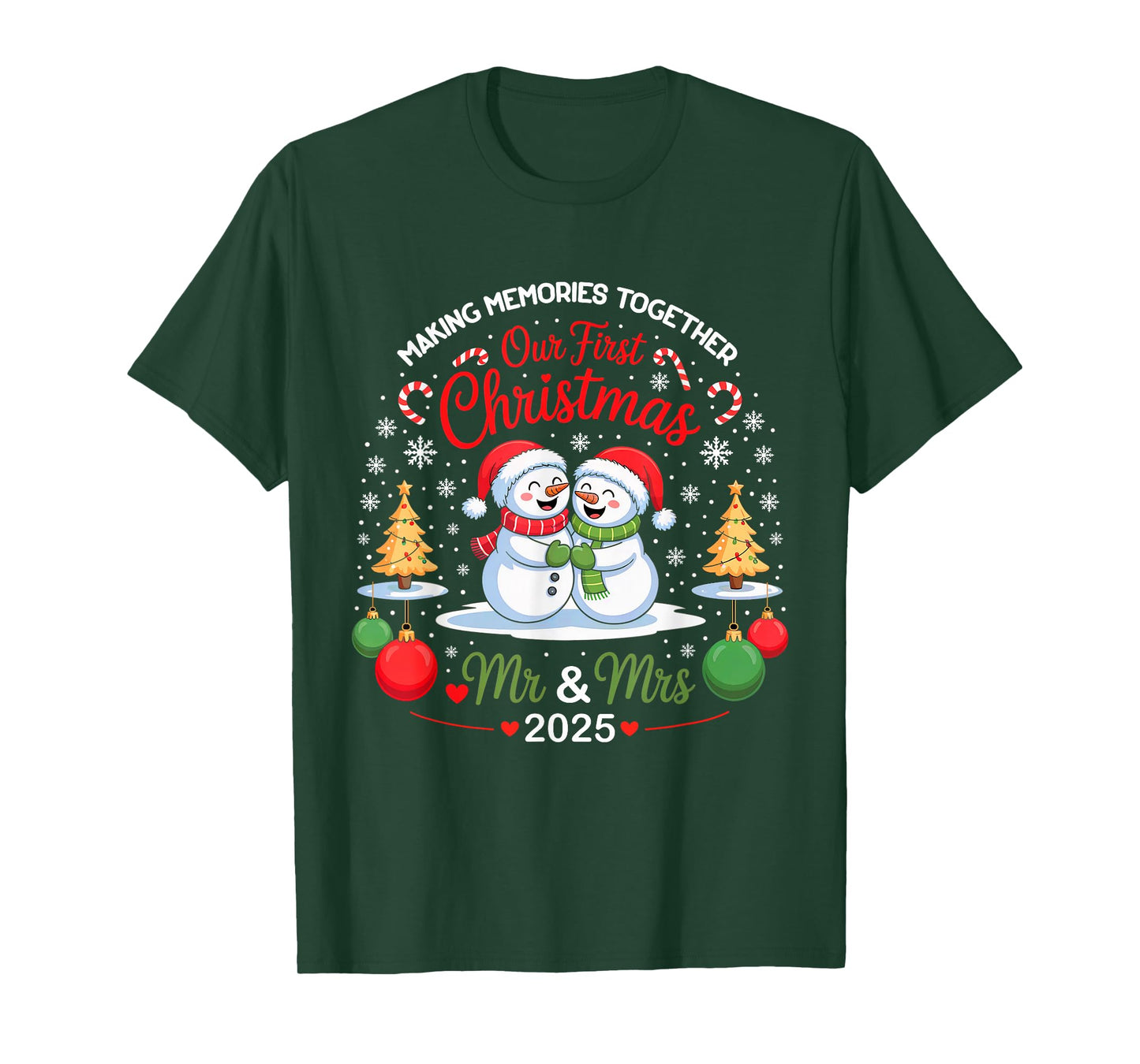 Our First Christmas as Mr & Mrs 2025 Couples T-Shirt