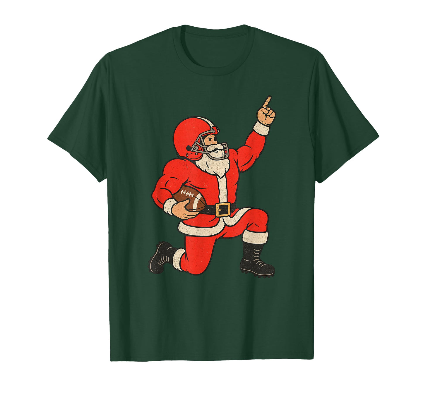 Santa Claus Playing American Football Xmas Holiday Christmas T-Shirt