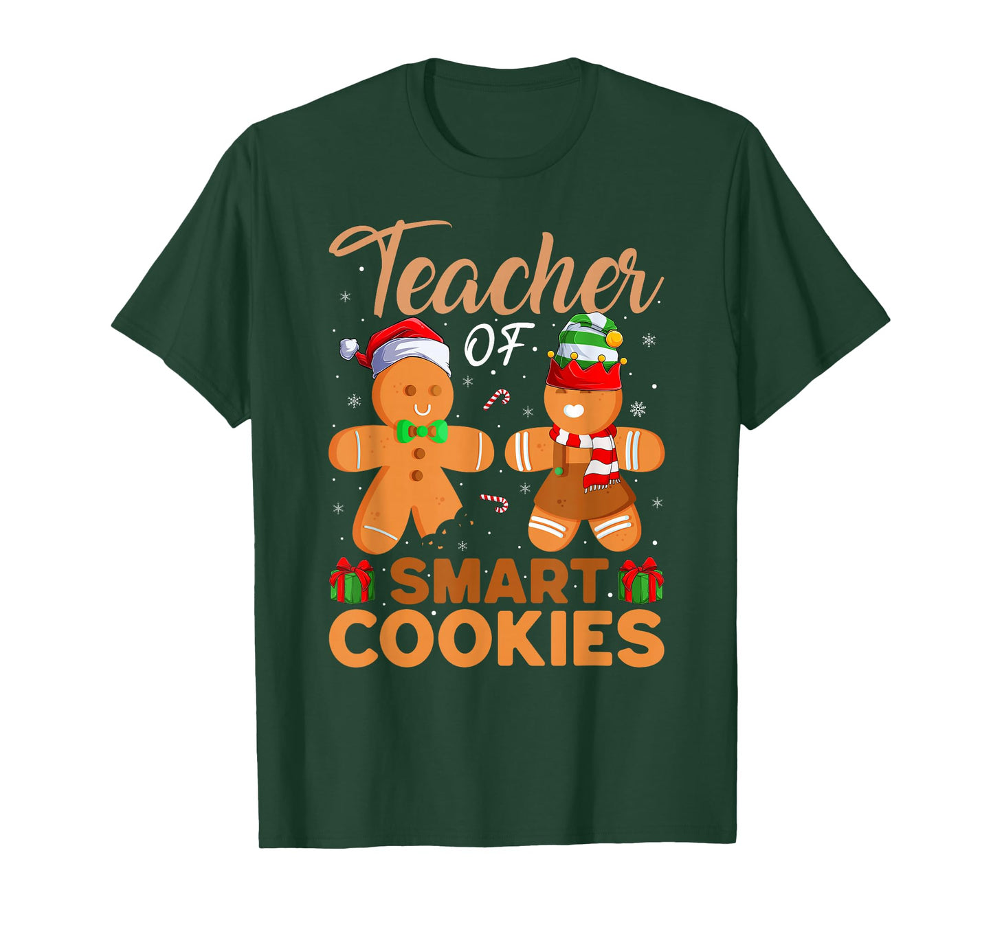 Teacher of Smart Cookies Funny Gingerbread Christmas Pajamas T-Shirt