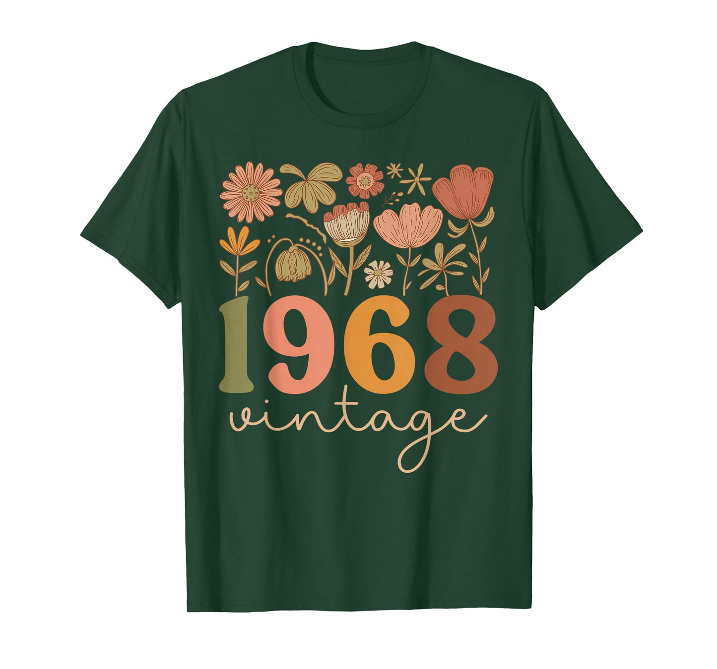 1968 Vintage Wildflower Floral It's My Birthday Women Girls T-Shirt