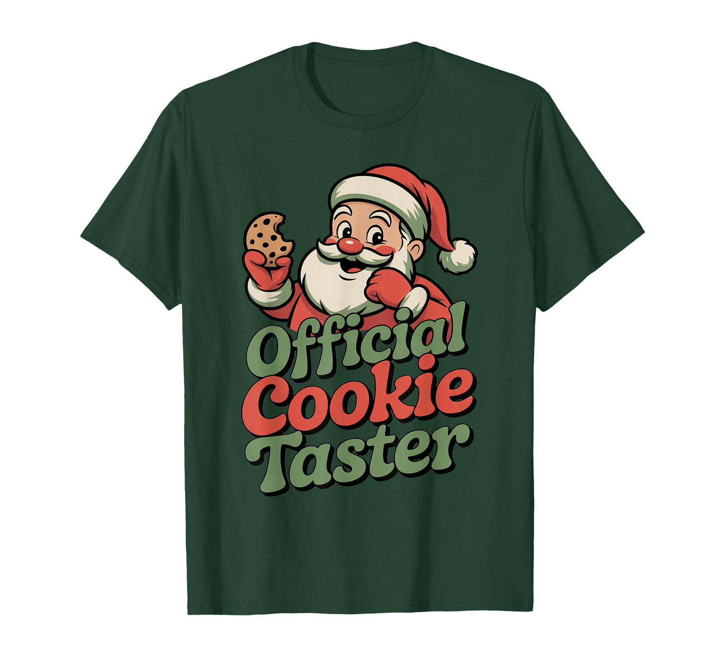 Official Cookie Taster Funny Vintage Santa Christmas T-Shirt