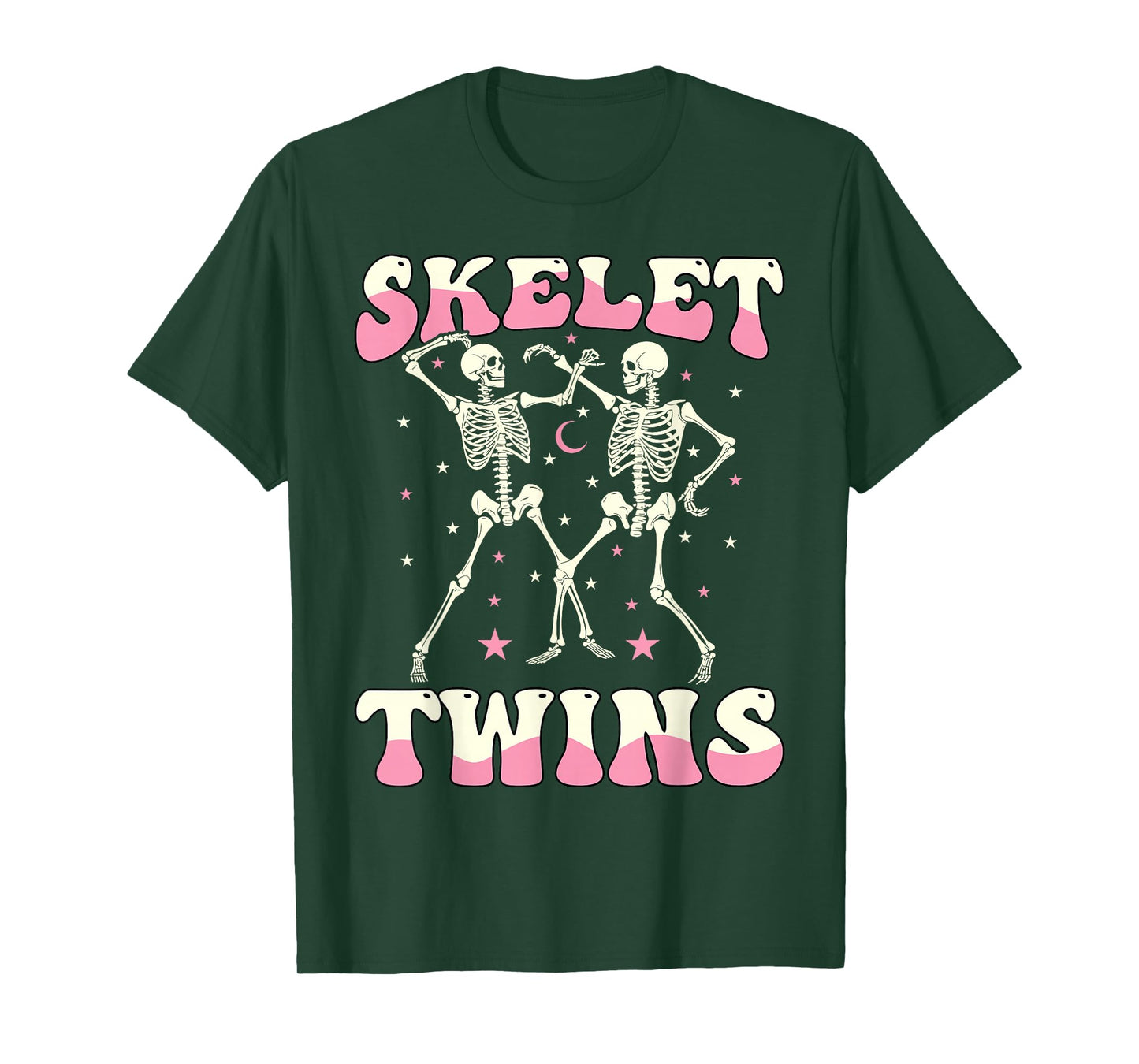Skeletwins Dancing Skeletons Matching Halloween Twin Girls T-Shirt