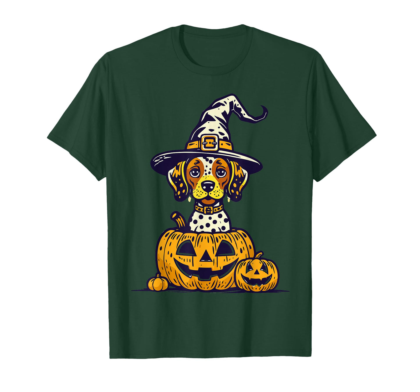 Halloween Shorthaired Pointer Dog in Pumpkins Spooky Vibes T-Shirt