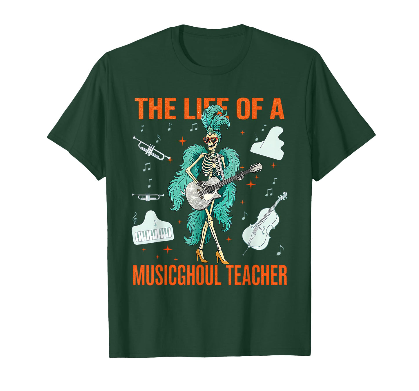 Life of a Musicghoul Teacher Skeleton Teacher Halloween T-Shirt