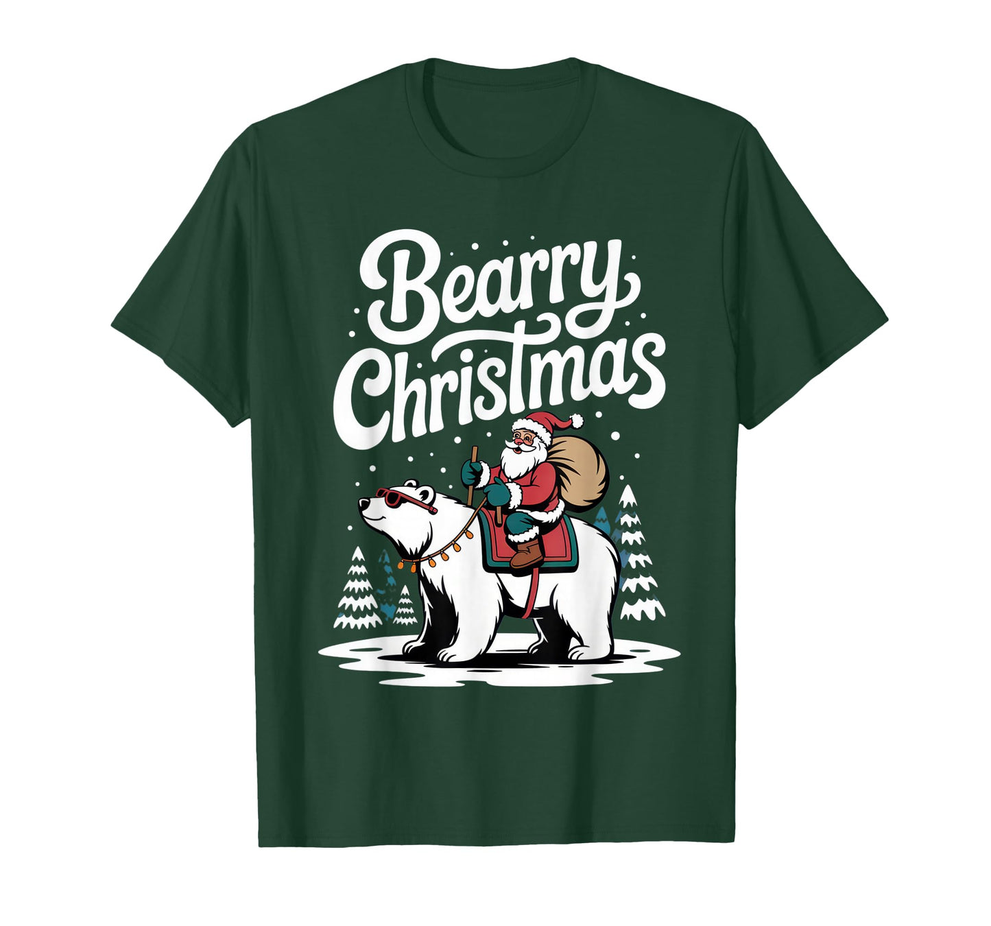 Beary Christmas Polar Bear Santa Fun for Holiday Enthusiasts T-Shirt