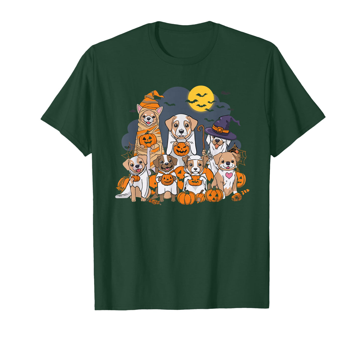 Cute Mummy Witch Ghost Halloween Dog Costume Men Women Kids T-Shirt