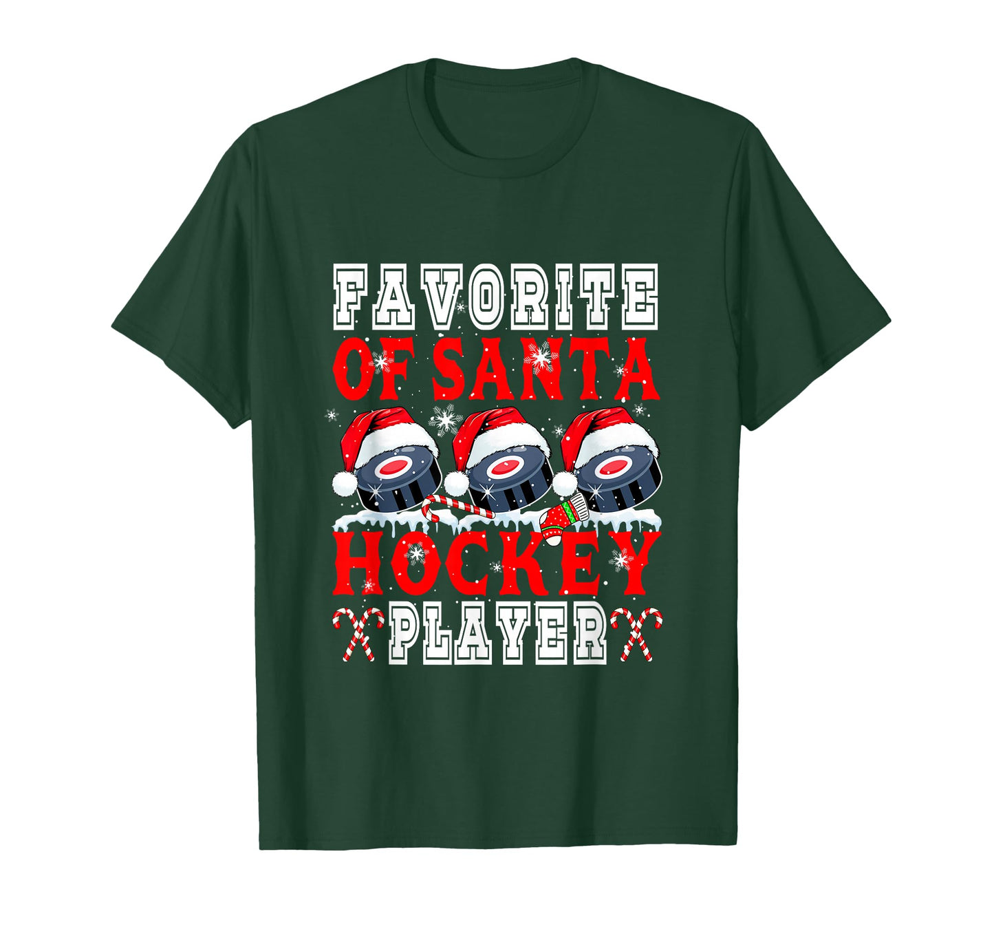 Favorite of Xmas Santa Funny Hockey Player Matching Team T-Shirt