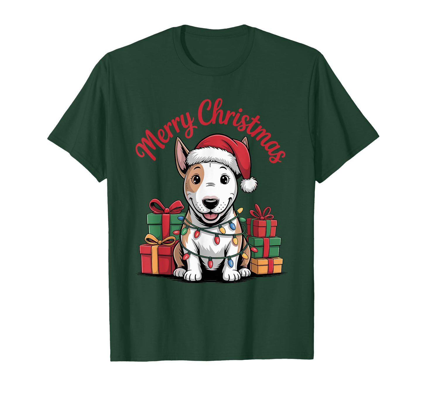 Cute Bull Terrier Christmas Funny Bully Dog Lover Holiday T-Shirt