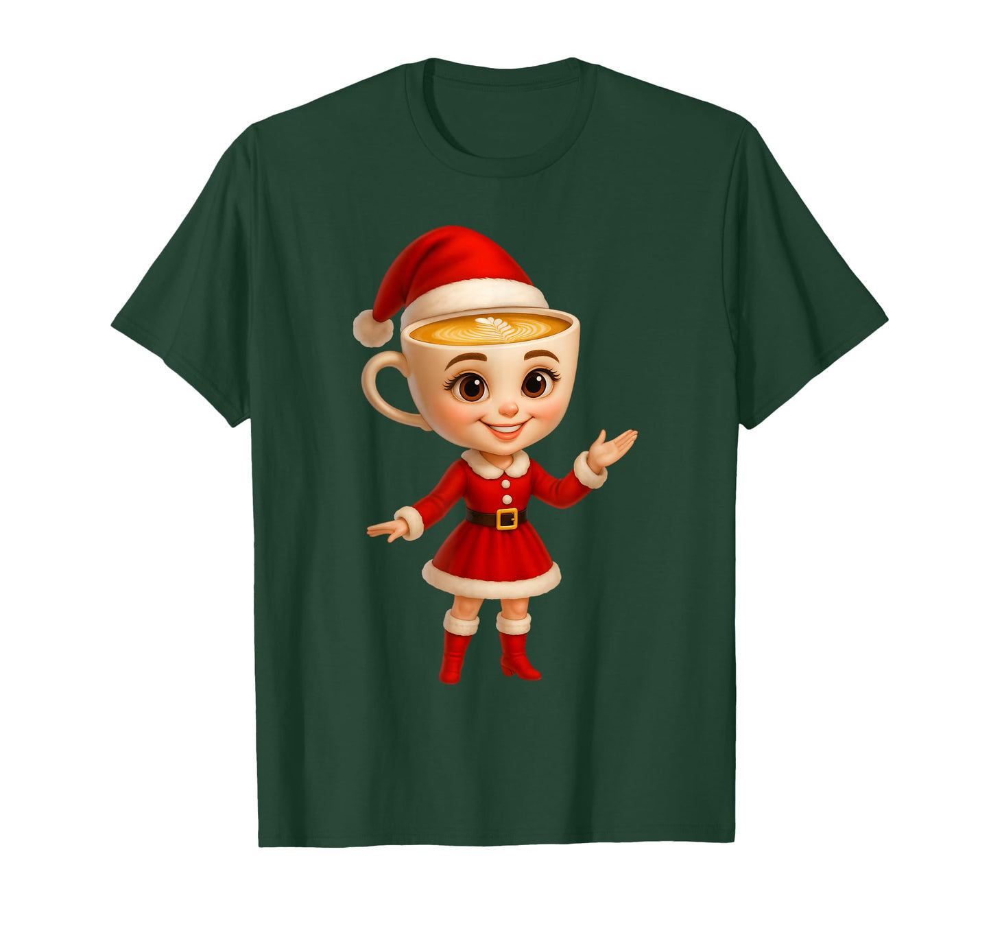 Christmas 2025 Girls Outfit Santa Claus Ballerina Cappuccina T-Shirt