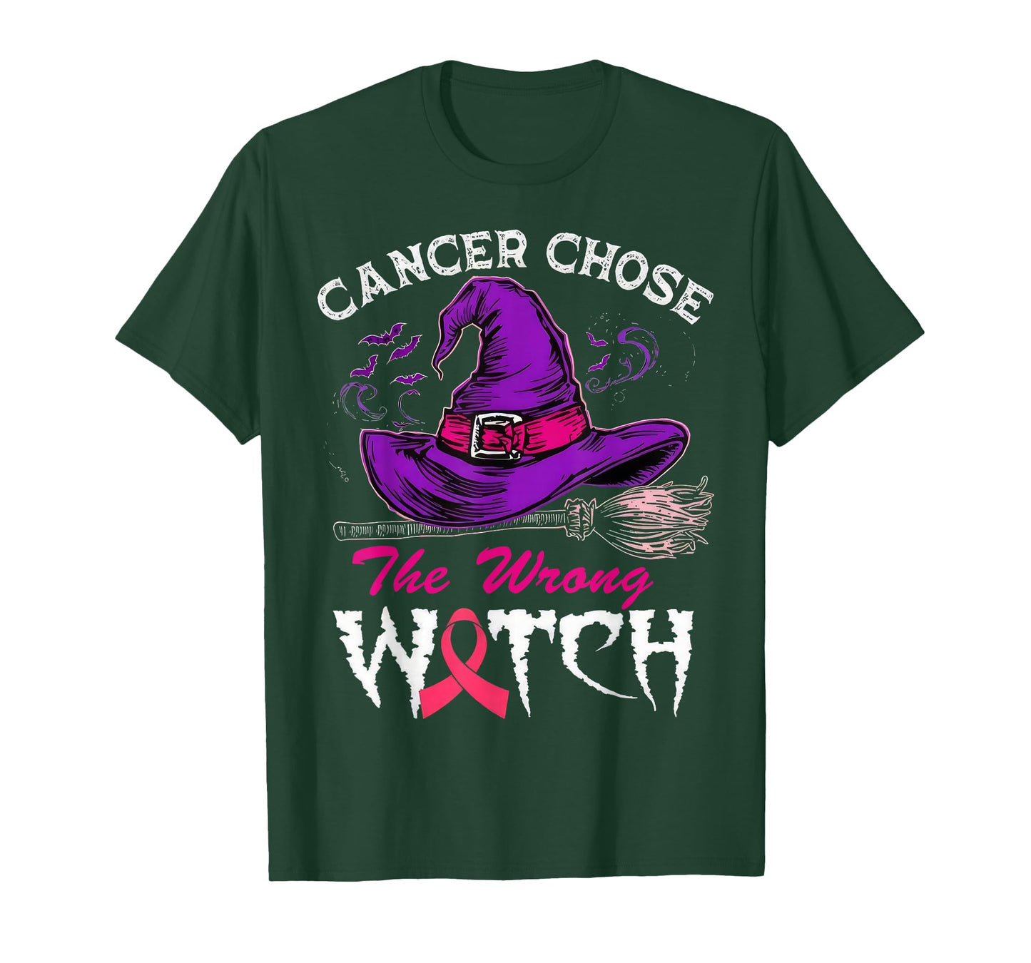 Cancer Chose The Wrong Witch Breast Cancer Awareness T-Shirt