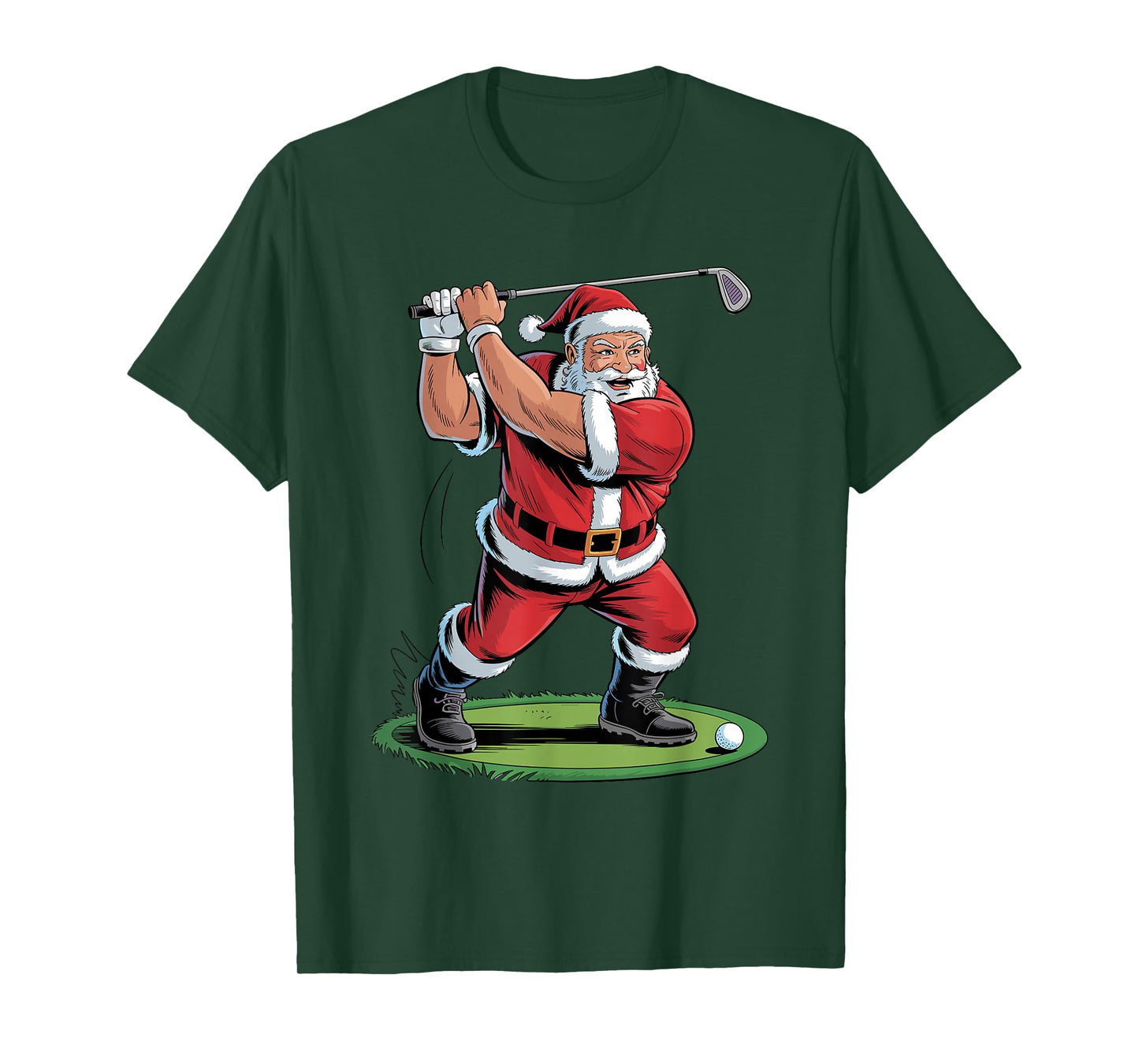Funny Santa Playing Golf Holiday Christmas Xmas Pajama T-Shirt