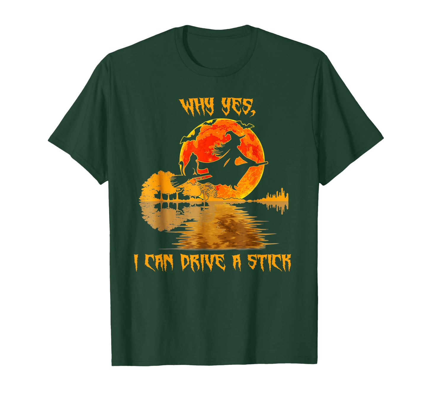Why Yes Actually I Can Drive A Stick Halloween Witches T-Shirt