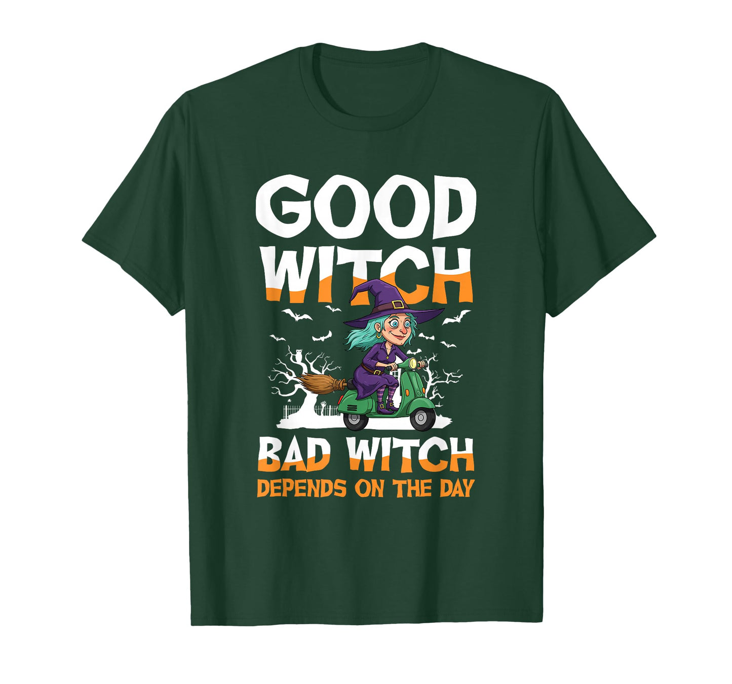 Good Witch Bad Witch Depends On The Day Halloween T-Shirt