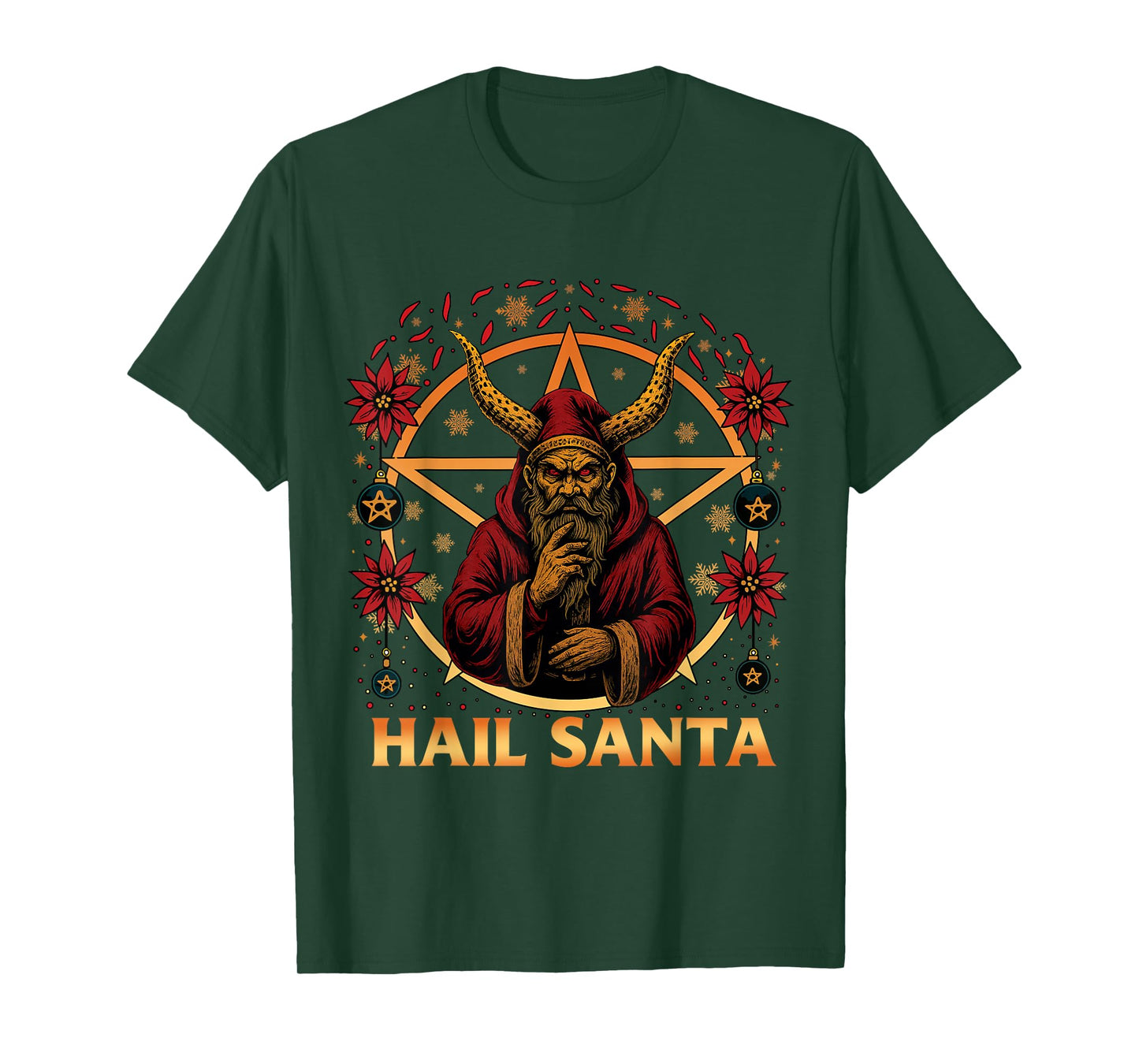 Hail Santa Pagan Solstice Gothic Creepy Christmas Krampus T-Shirt