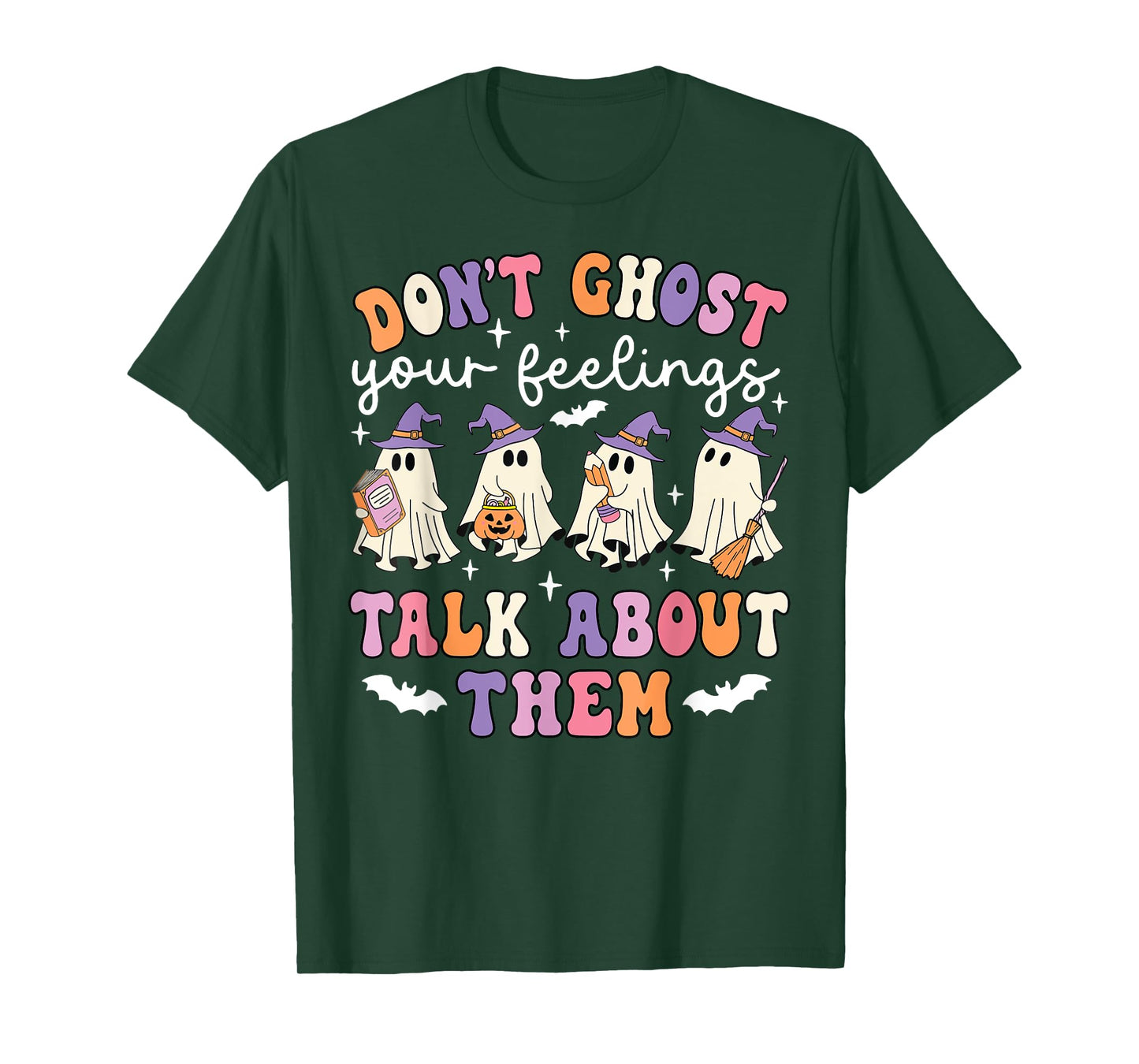 Halloween Spooky Do Not Ghost Your Feeling School Counselor T-Shirt