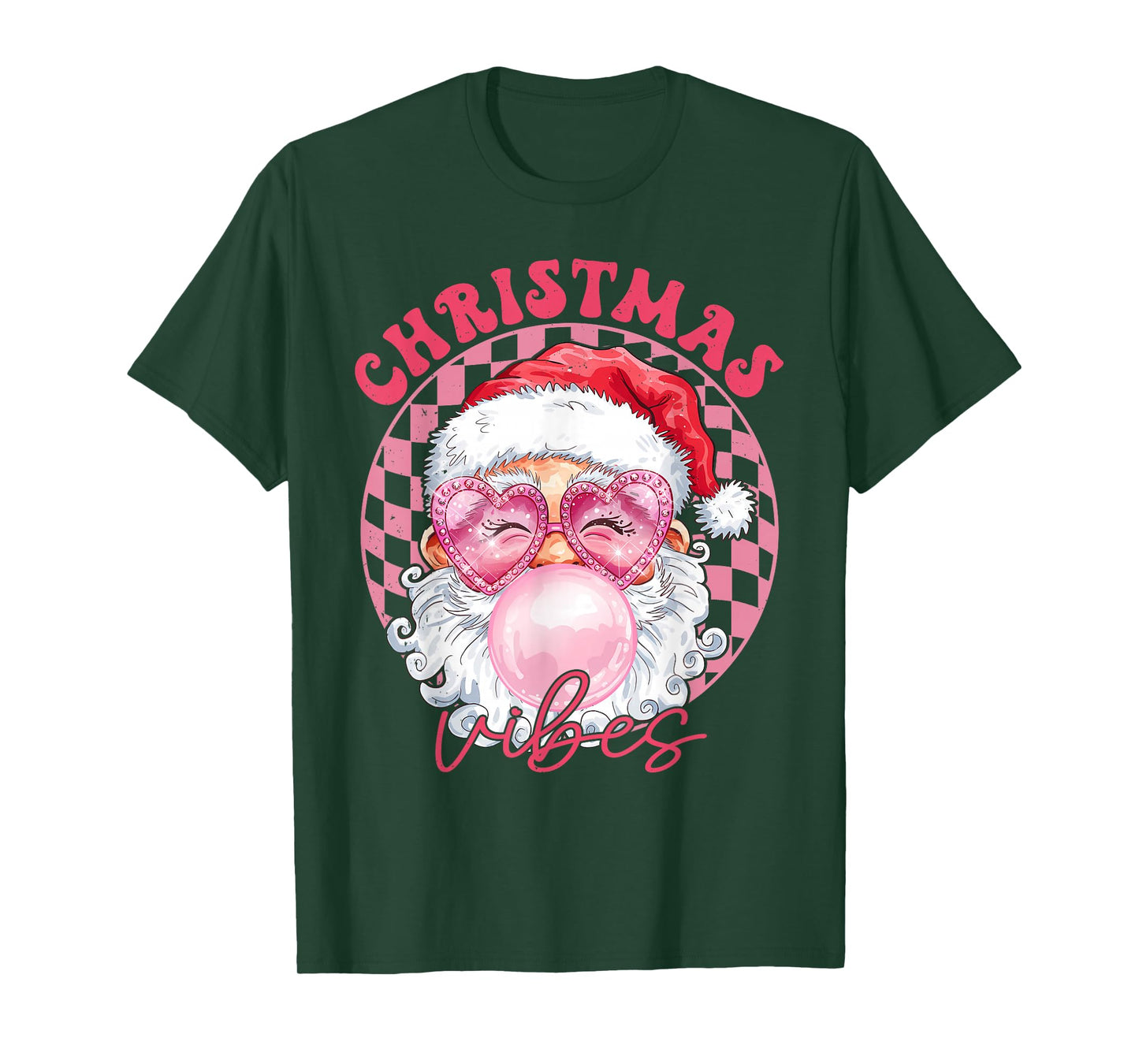 Vintage Groovy Santa Claus Christmas Vibes Womens Kids Girls T-Shirt