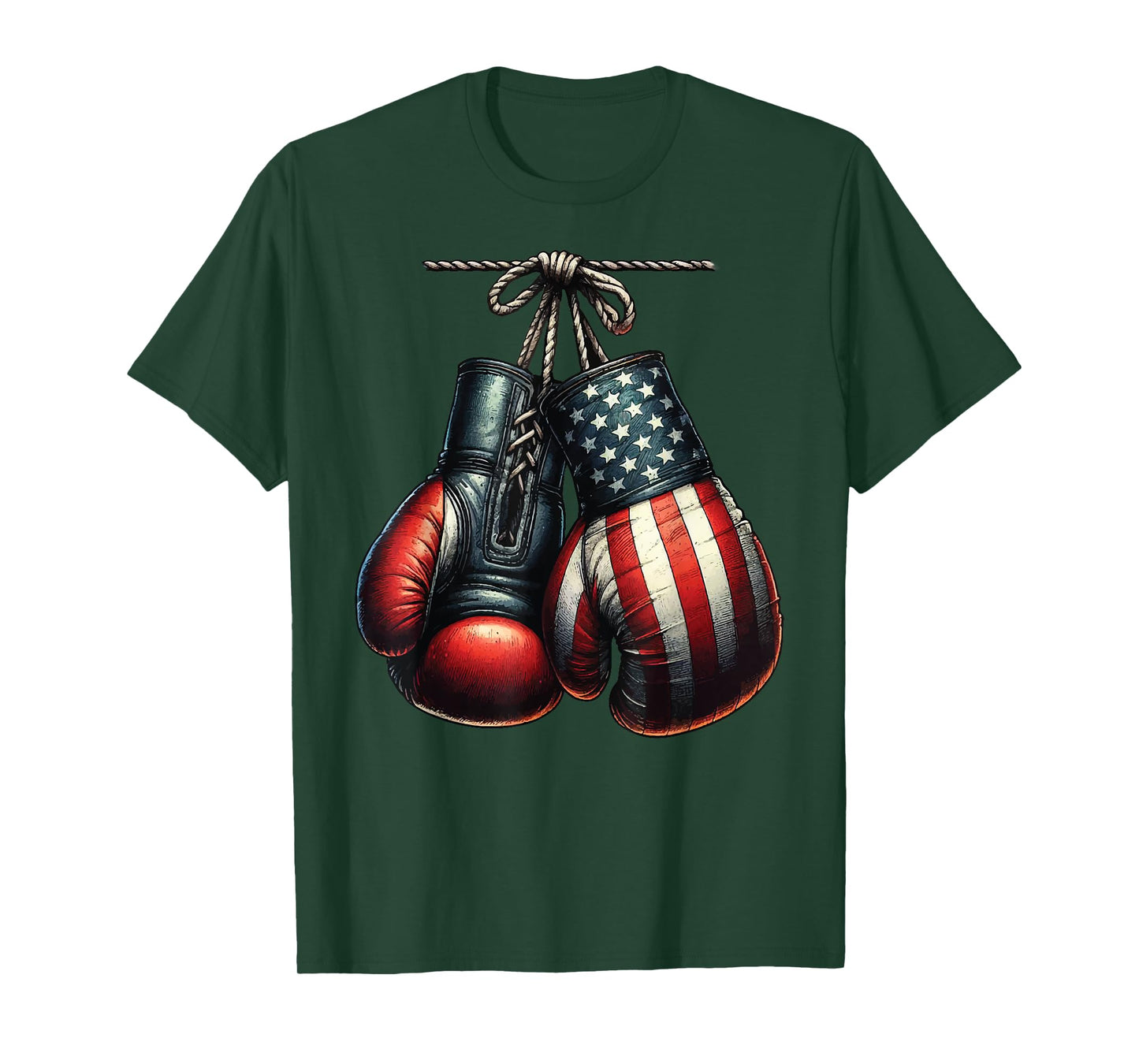 4th of July USA Flag Boxing Gloves for Boxer Training T-Shirt