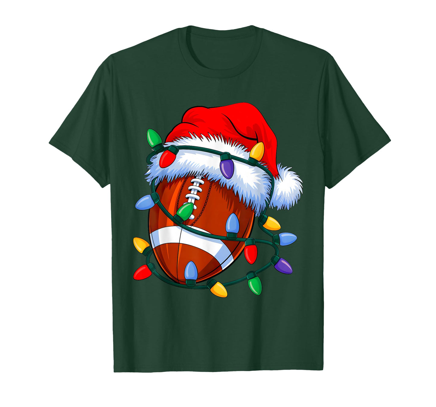 Christmas Football Xmas Santa Sports Hat Mens Womens Kids T-Shirt