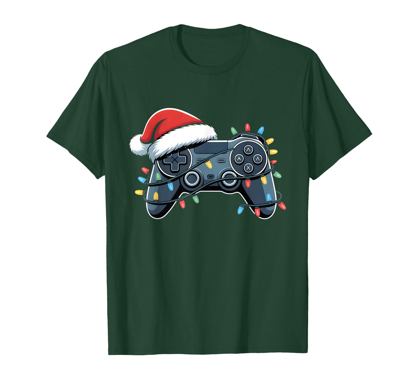 Video Game Controller Christmas Santa Hat Gamer Boys Men T-Shirt