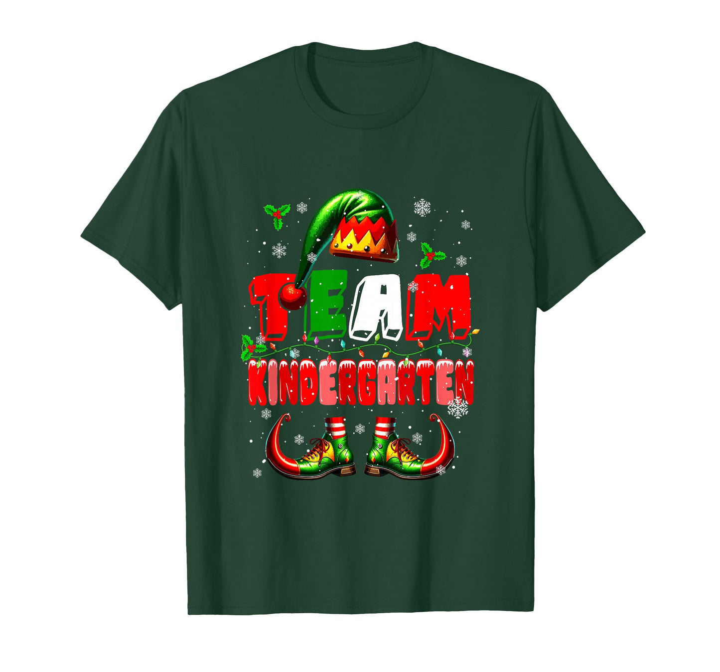 Team Kindergarten Christmas Elf Costume Teachers Students T-Shirt