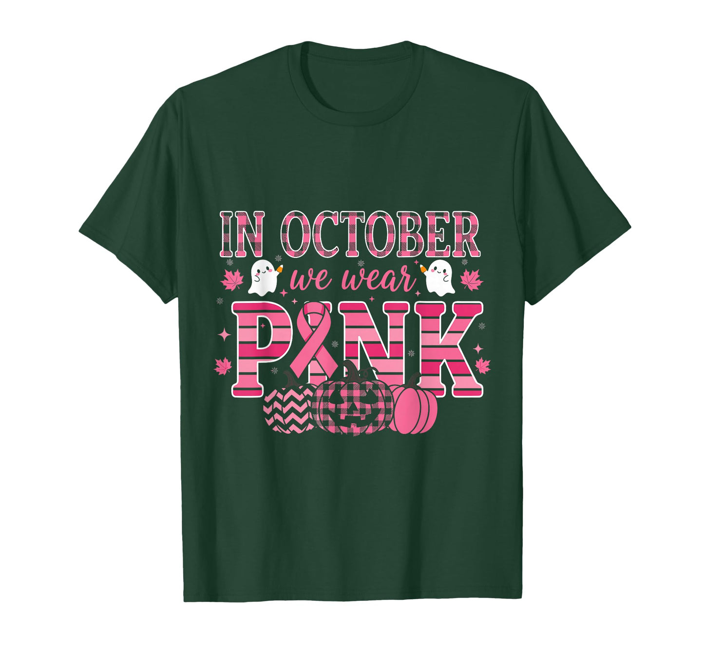 Retro in October We Wear Pink Witch Breast Cancer Awareness T-Shirt