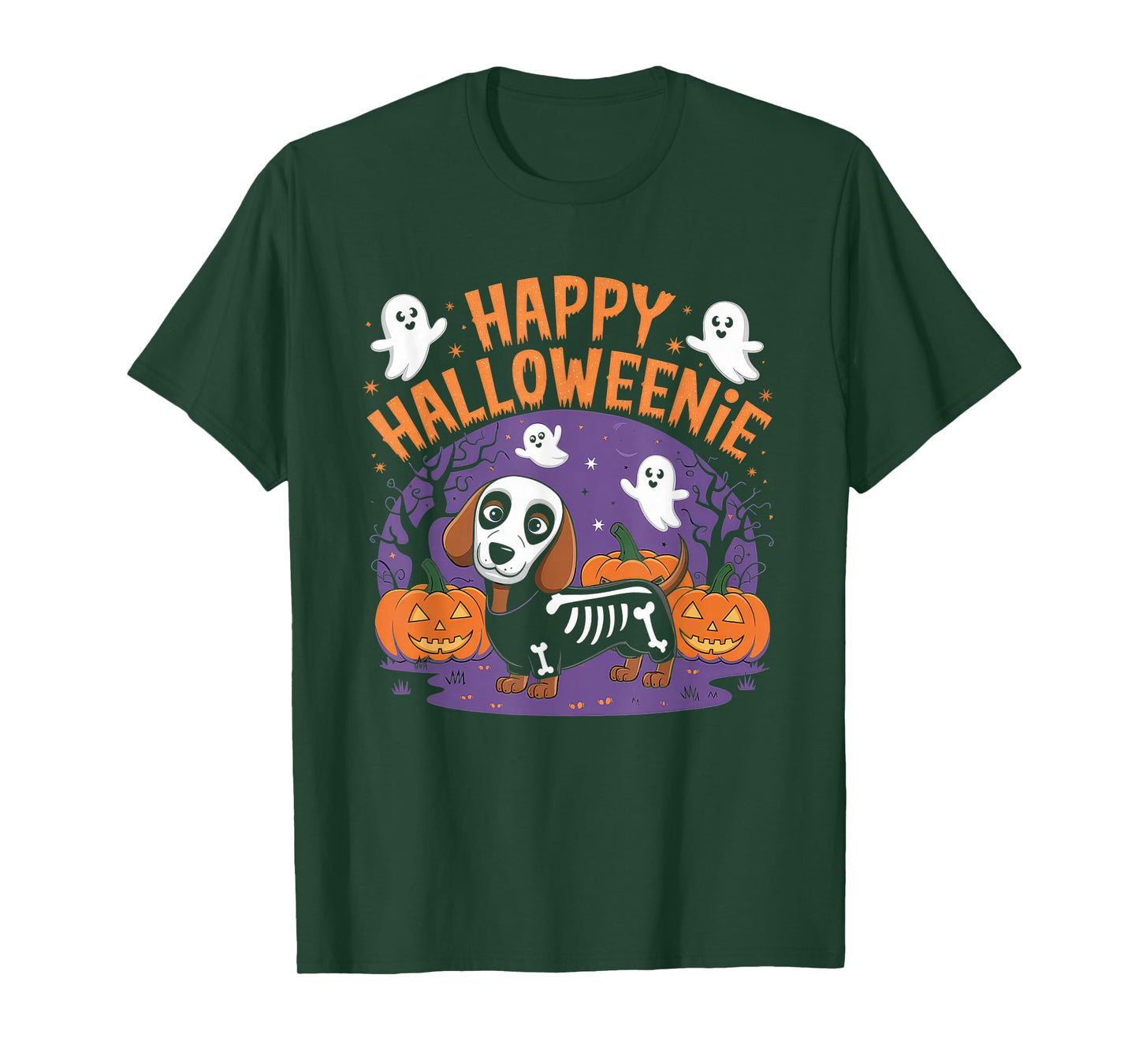 Happy Halloweenie Tshirt Women Men Wiener Monster Party T-Shirt
