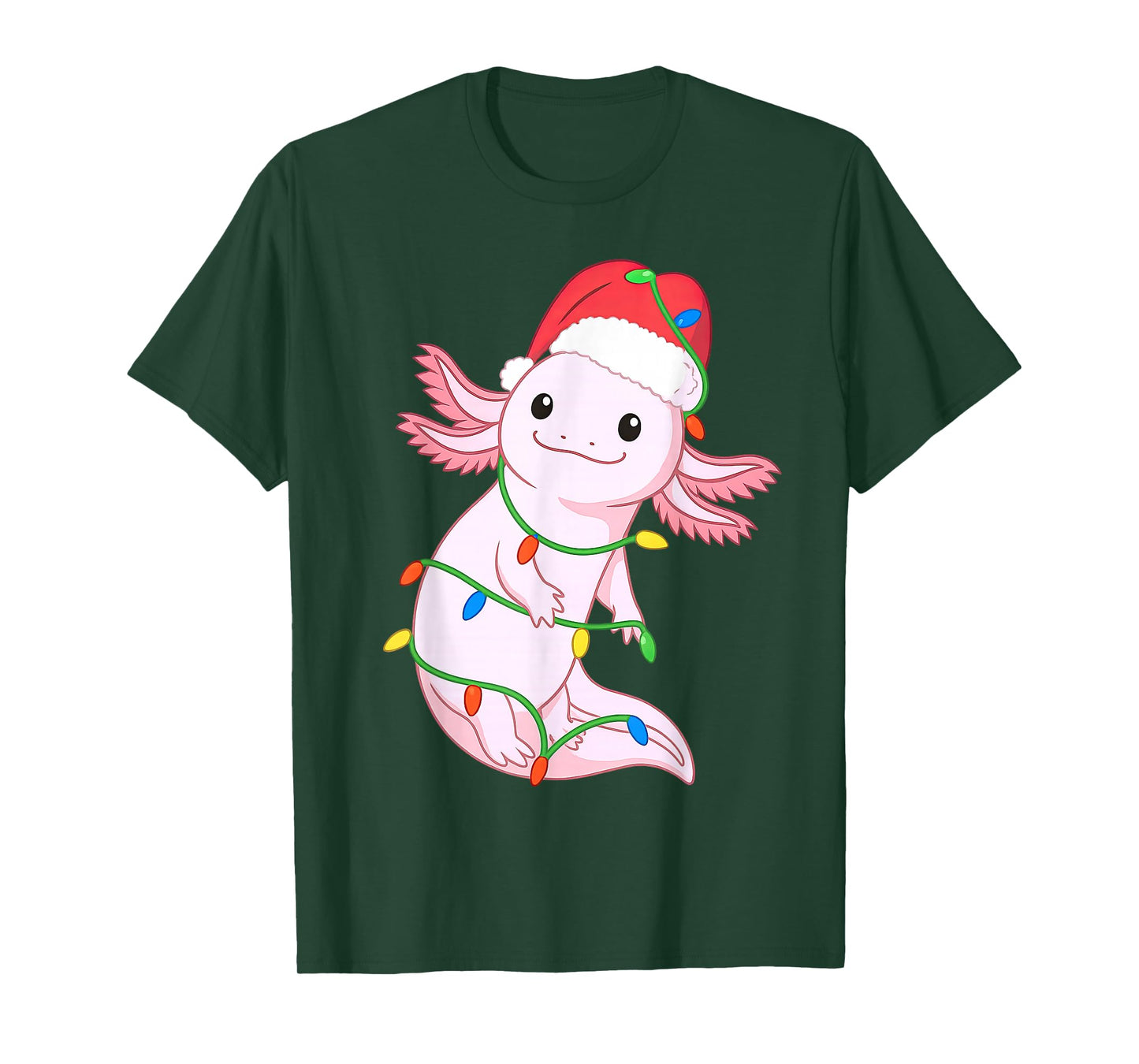 Axolotl Christmas Tree Lights Holiday Pet Lover T-Shirt