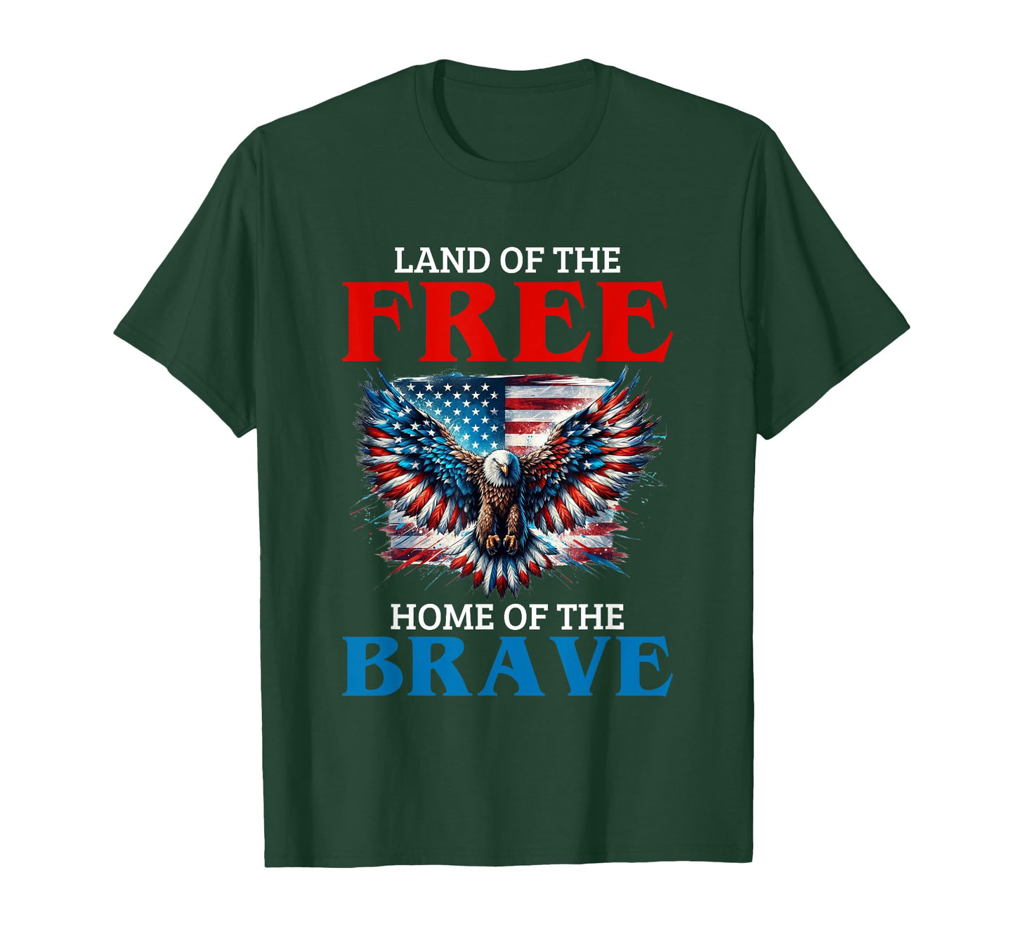 Land Of The Free Home Of The Brave Eagle Usa Vintage Flag T-Shirt