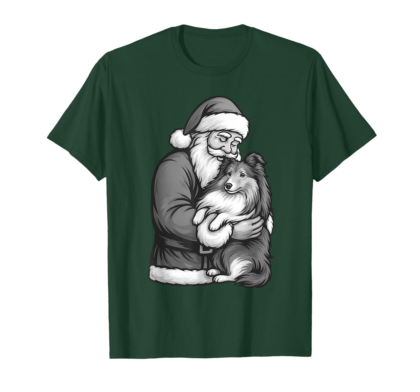 Shetland Sheepdog Santa Claus Christmas Dog Lover T-Shirt