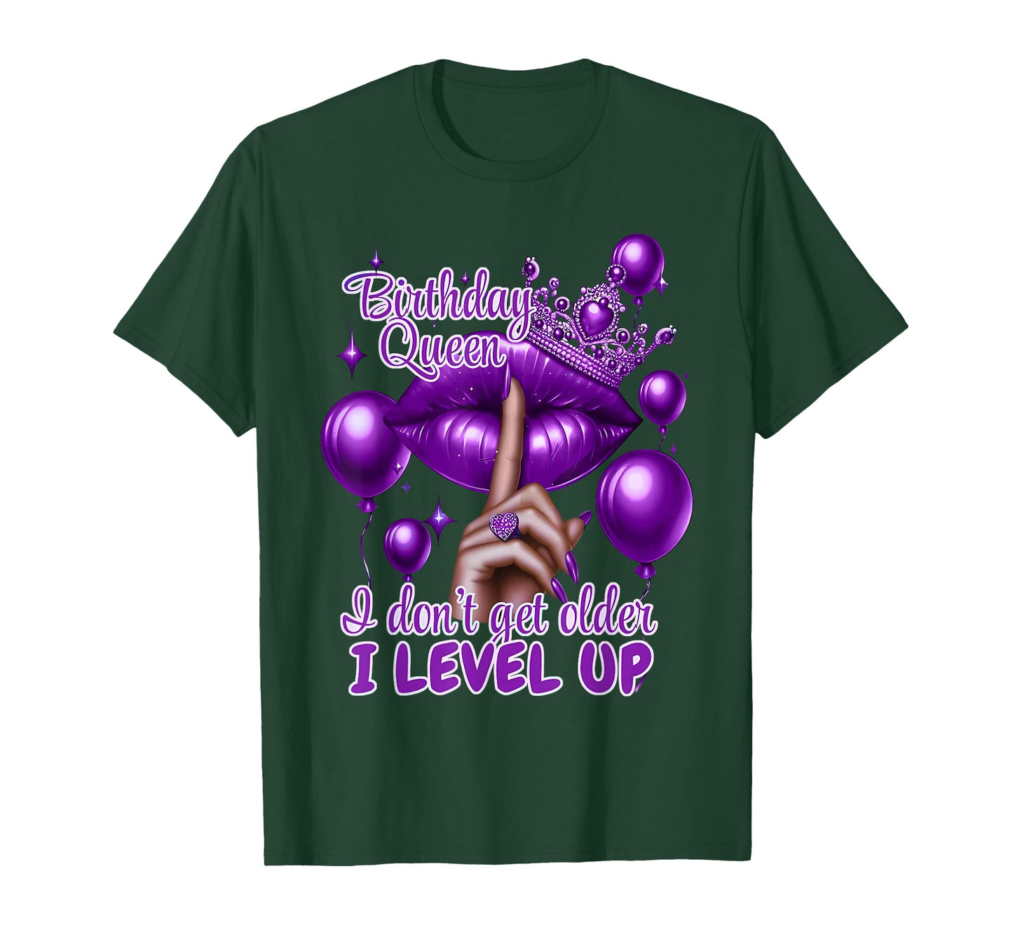 Retro Purple Birthday Queen I Dont Get Older I Level Up T-Shirt