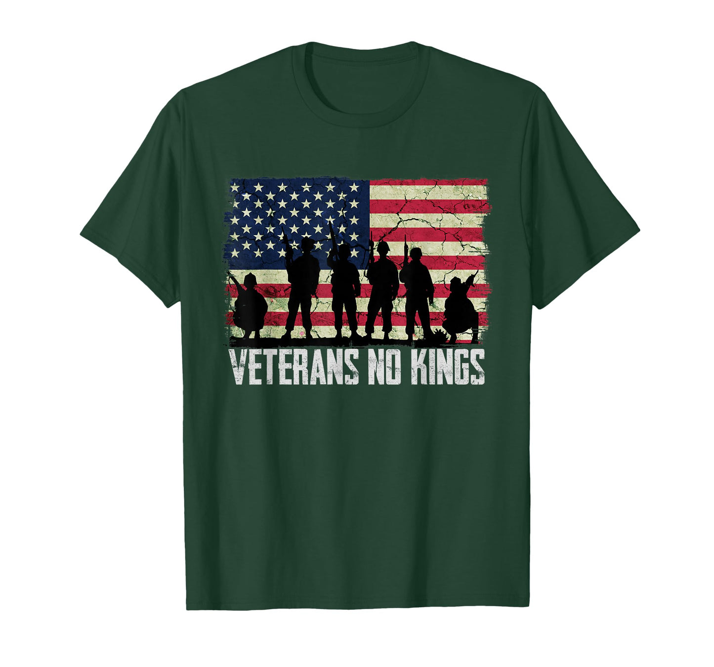 Veterans No Kings Shirt Vintage America Flag Veterans T-Shirt