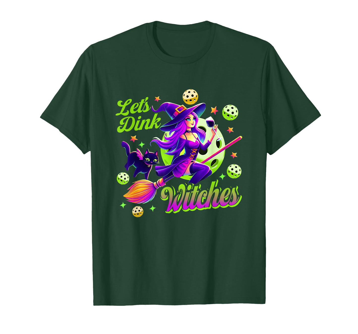 Let s Dink Witches Pickleball Halloween Sport Broomstick T-Shirt