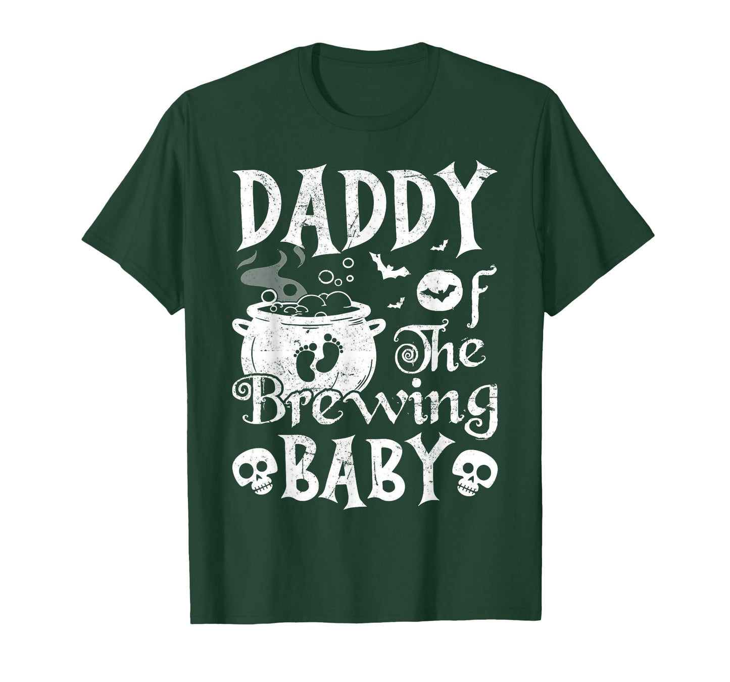 Mens Pregnancy Announcement Daddy of the Brewing Baby Halloween T-Shirt